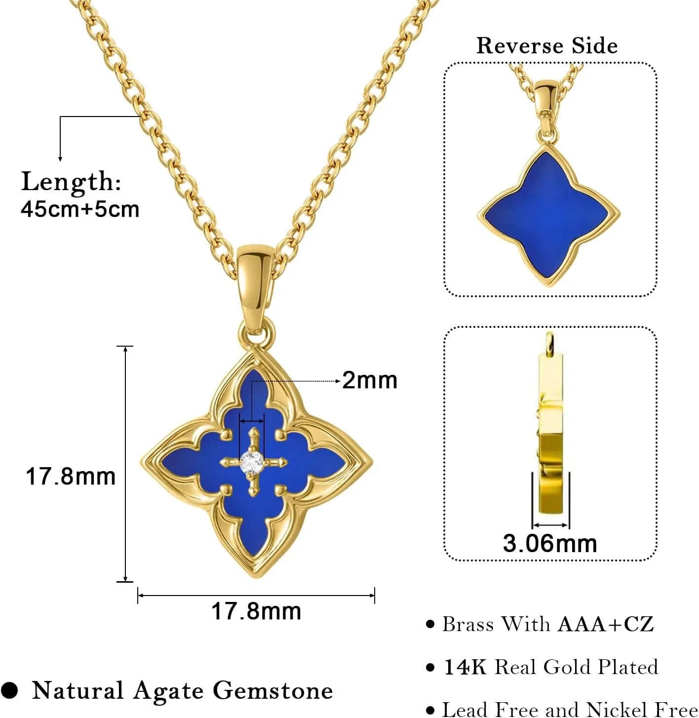 Gold Clover Necklace & Glass Bead Chain Jewelry Set Dainty 14K Gold Plated Pendant Necklace Adjustable Choker Charm Colorful Clover Pendant Lucky Necklaces for Women.