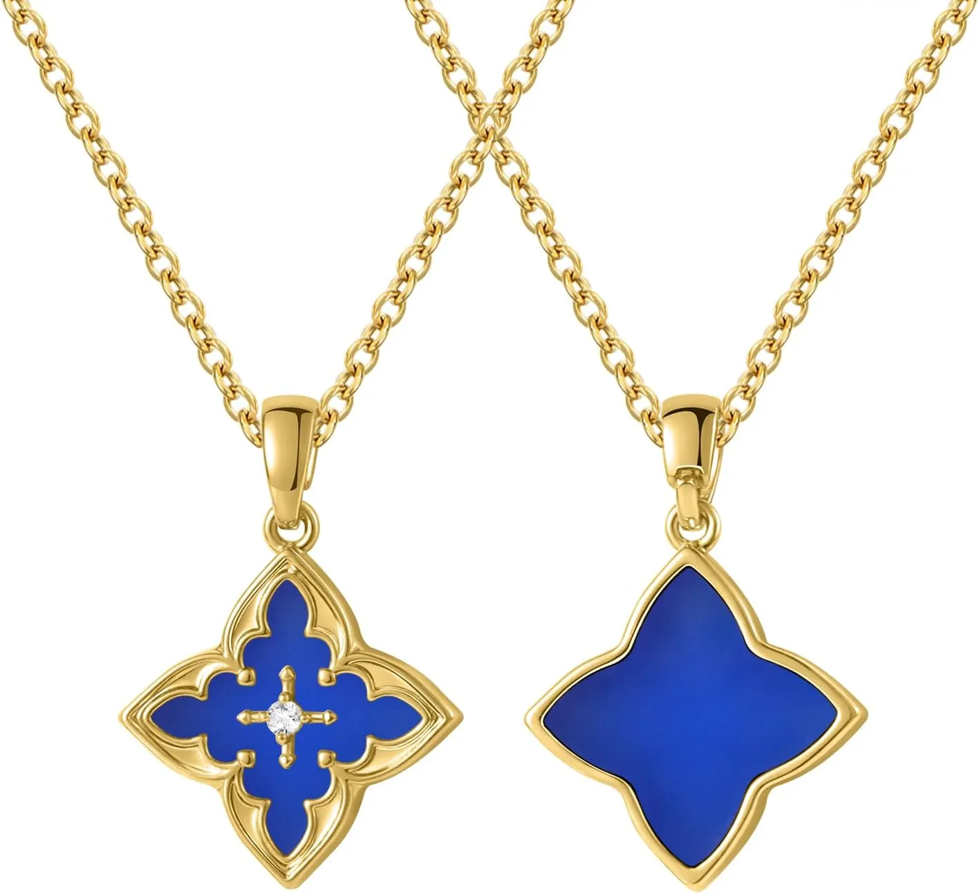 Gold Clover Necklace & Glass Bead Chain Jewelry Set Dainty 14K Gold Plated Pendant Necklace Adjustable Choker Charm Colorful Clover Pendant Lucky Necklaces for Women.