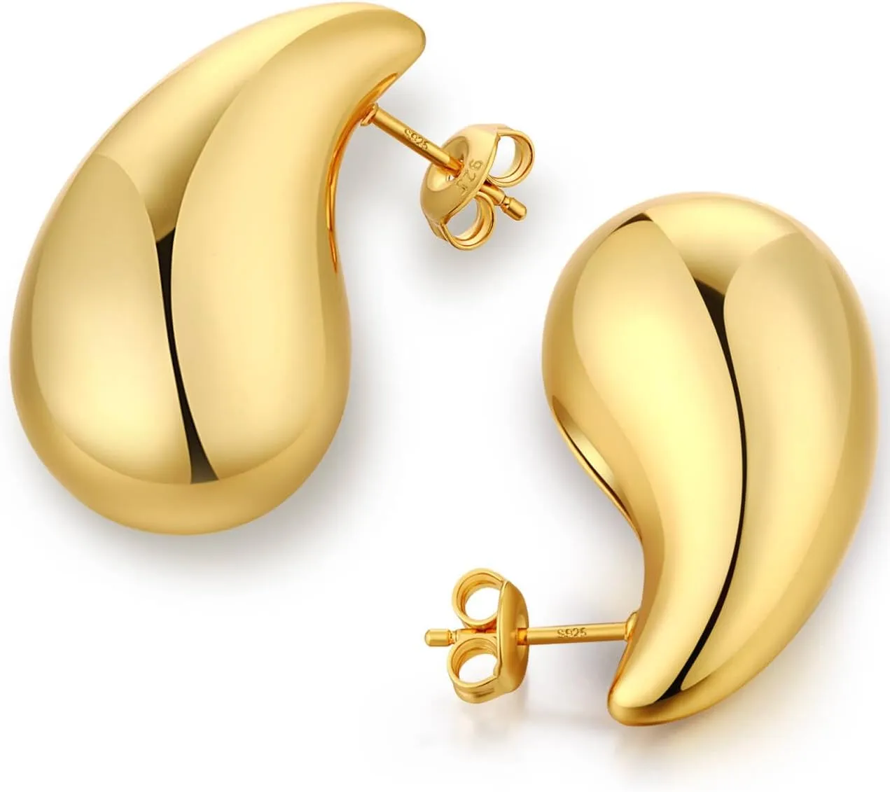 jiamiaoi Elegant Chunky Teardrop Earrings Dangle Drop Earrings for Women Silver and Gold Tear Drop Jewelry