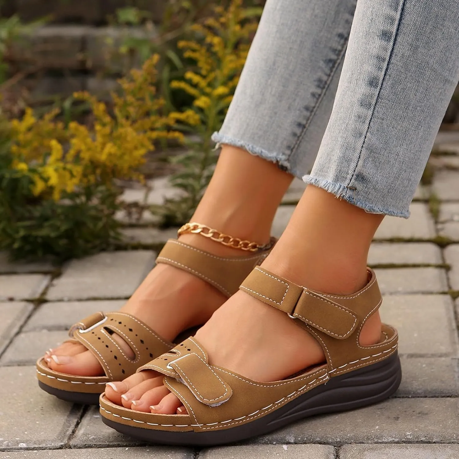 Ladies Flat Sandals Linen Vintage Cover Heel Espadrille Closed Toe Covered Beach Flat Toe Ankle Wrap Classic Lace Up Dressy Summer Spring Retro Work Office 2025 Solid Falt Trendy Heel