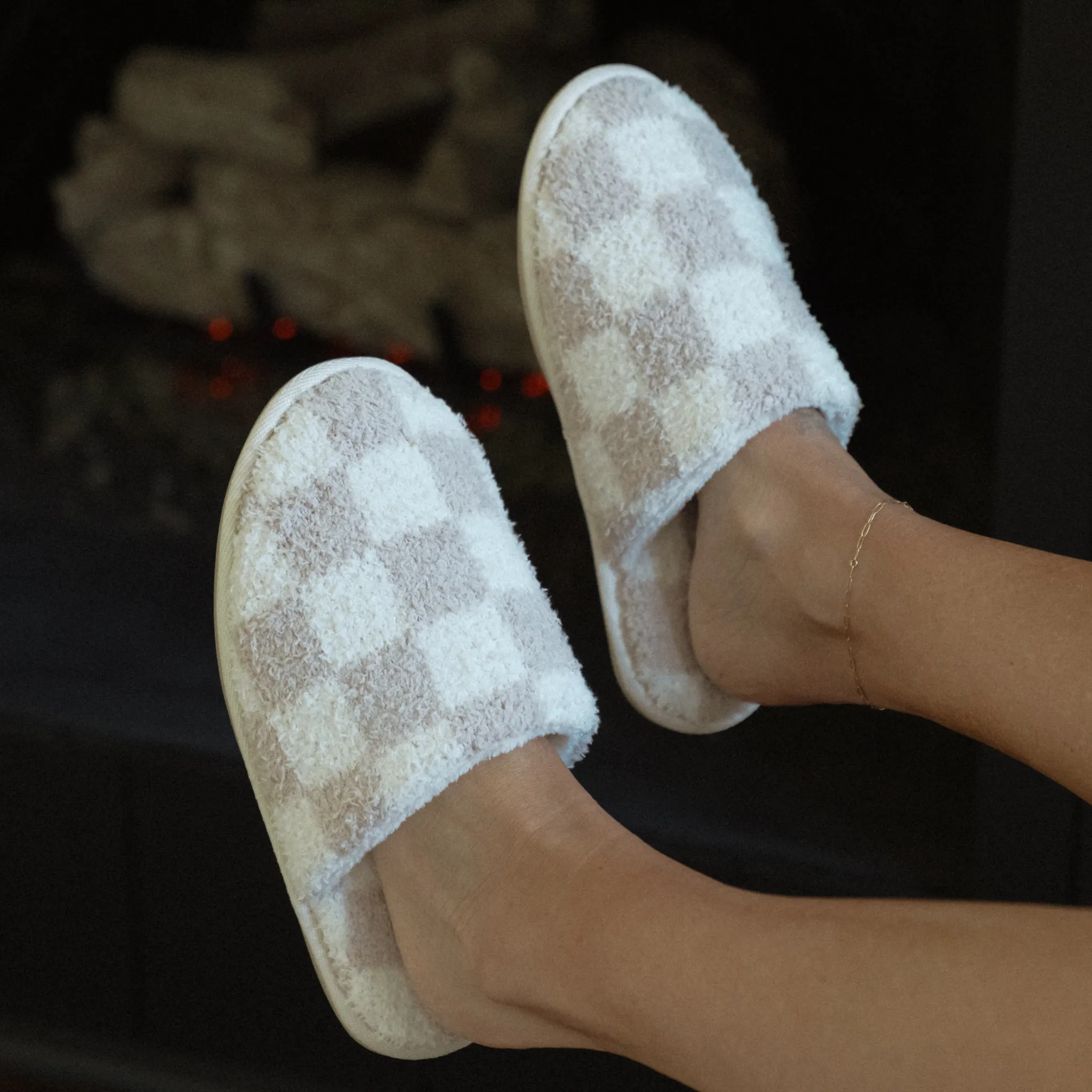 Local Beach Checker Cozy Slippers