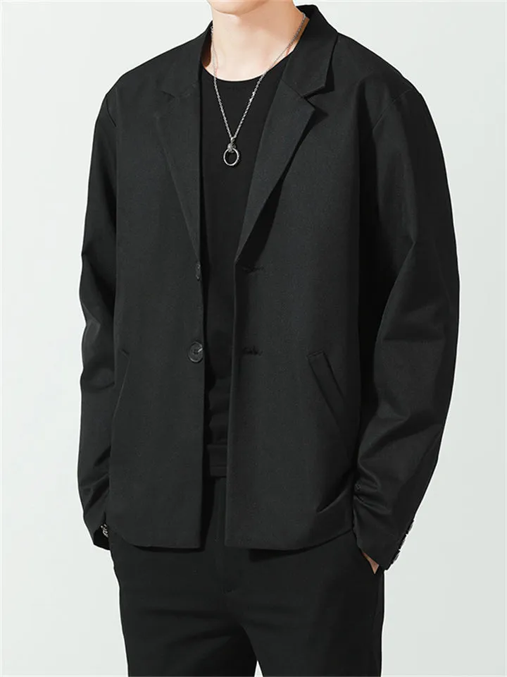 Male Spring Autumn Solid Casual Suit Jackets