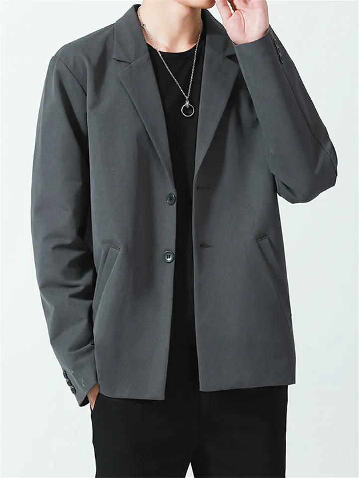 Male Spring Autumn Solid Casual Suit Jackets