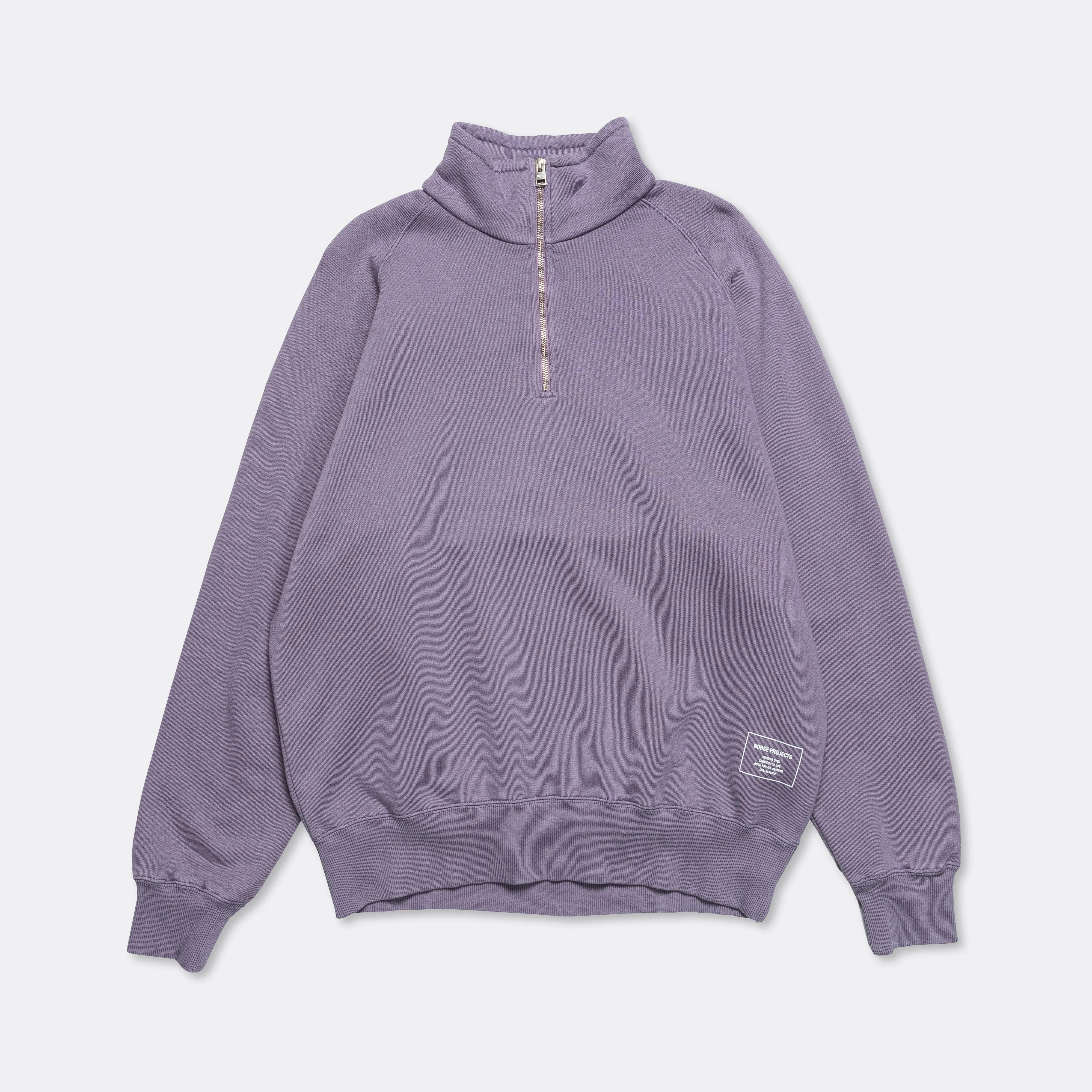 Marten Relaxed Organic Raglan Half Zip - Dusk Purple