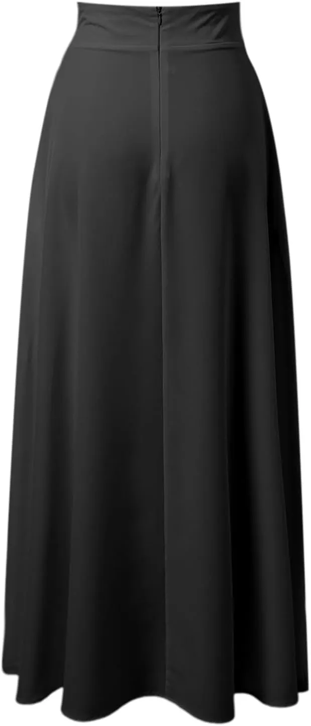 Maxi Skirts for Women 2025 Summer Boho Flowy A-Line Long Skirts Elastic Waist Summer Skirts with Pockets