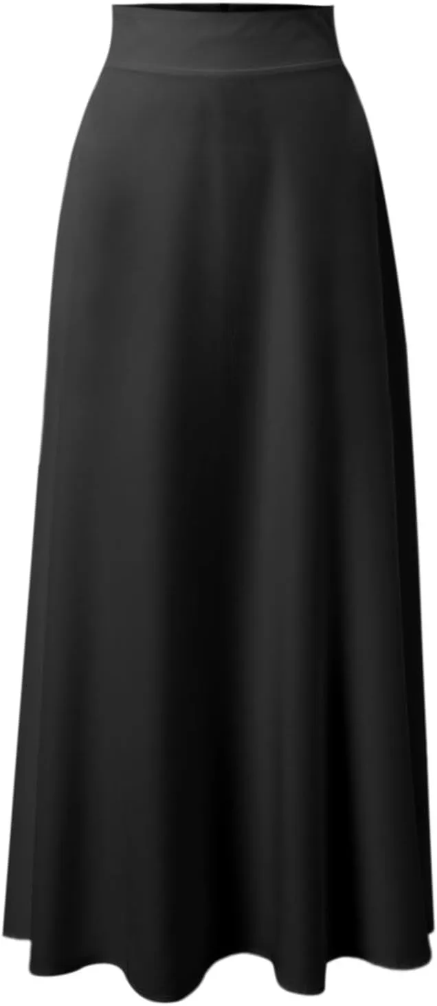 Maxi Skirts for Women 2025 Summer Boho Flowy A-Line Long Skirts Elastic Waist Summer Skirts with Pockets