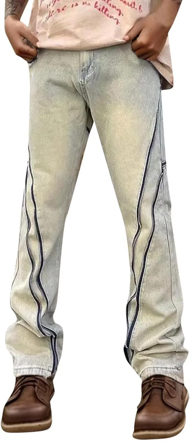 Men's Denim Pants Men's Trellis Trousers Men's Hole Jeans Fashion Skinny Slim Fit Denim Pants Styles Men's Jean Pants