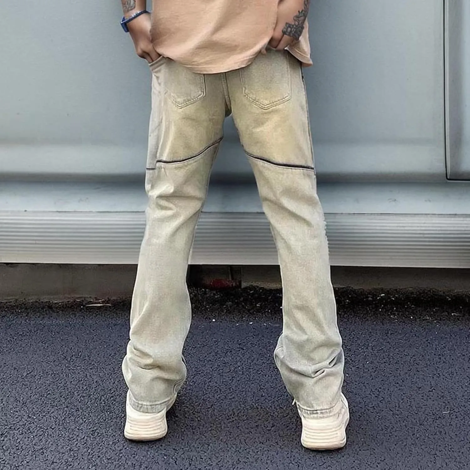 Men's Denim Pants Men's Trellis Trousers Men's Hole Jeans Fashion Skinny Slim Fit Denim Pants Styles Men's Jean Pants