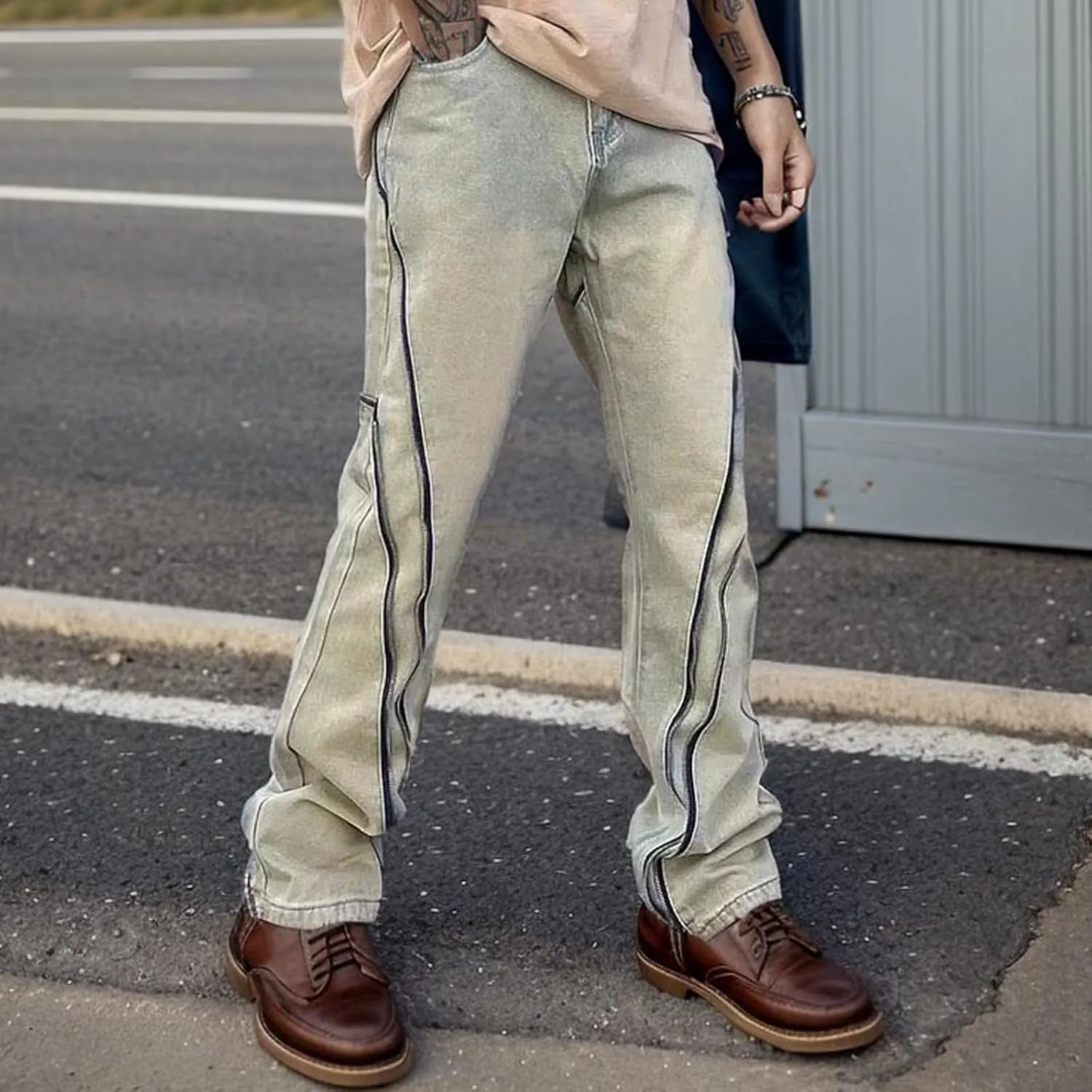 Men's Denim Pants Men's Trellis Trousers Men's Hole Jeans Fashion Skinny Slim Fit Denim Pants Styles Men's Jean Pants