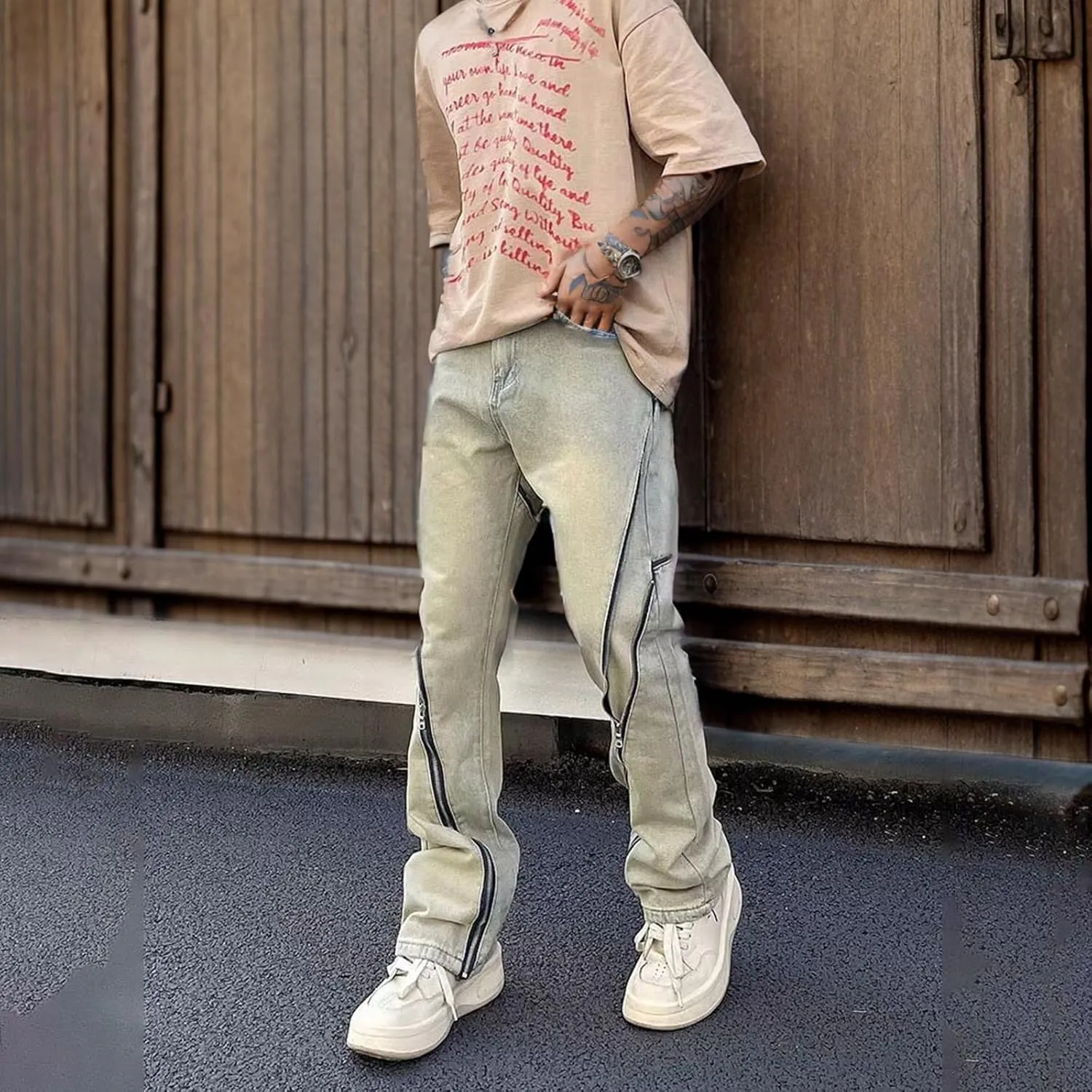 Men's Denim Pants Men's Trellis Trousers Men's Hole Jeans Fashion Skinny Slim Fit Denim Pants Styles Men's Jean Pants