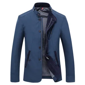 Mens Personality Zip Collar Collar Jacket