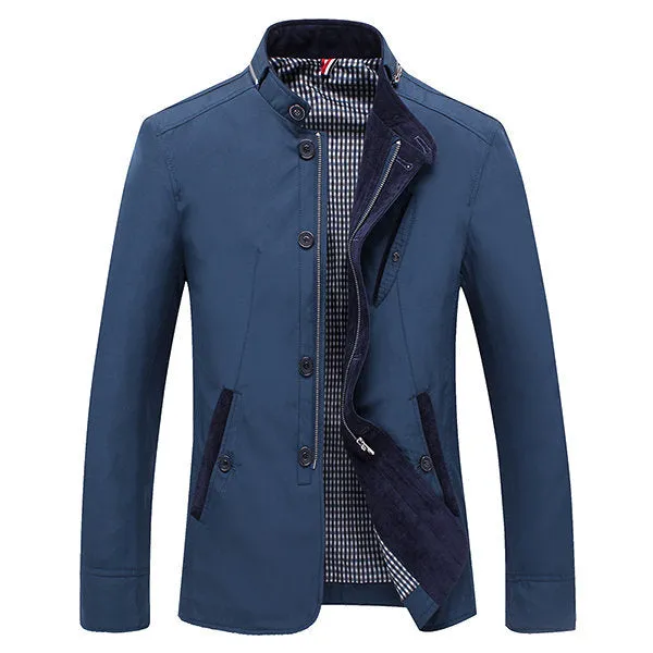 Mens Personality Zip Collar Collar Jacket