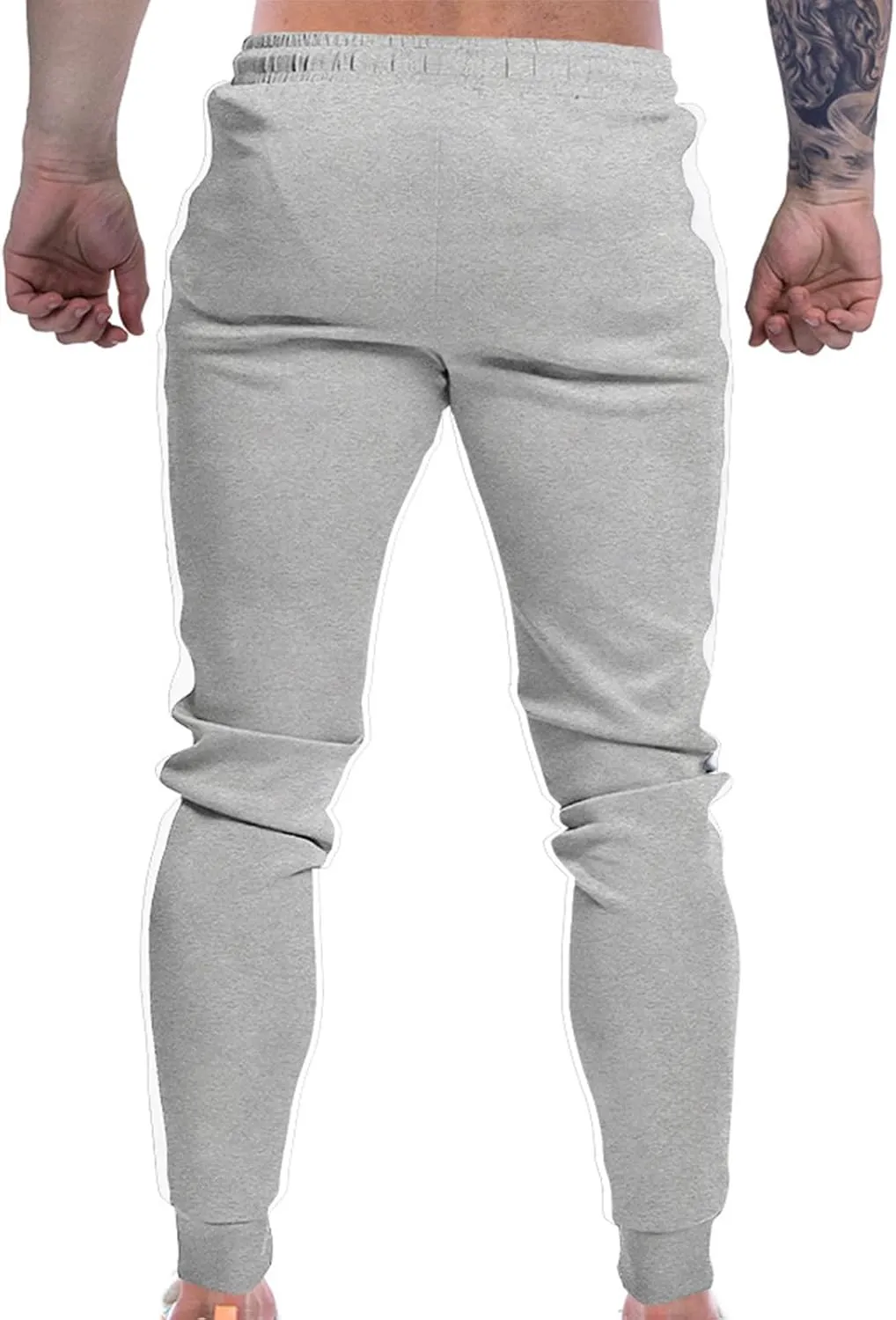 Men's Sweatpants Jogger Track Pants Slim Fit Gym Workout Running Sports Pants with Zipper Pockets