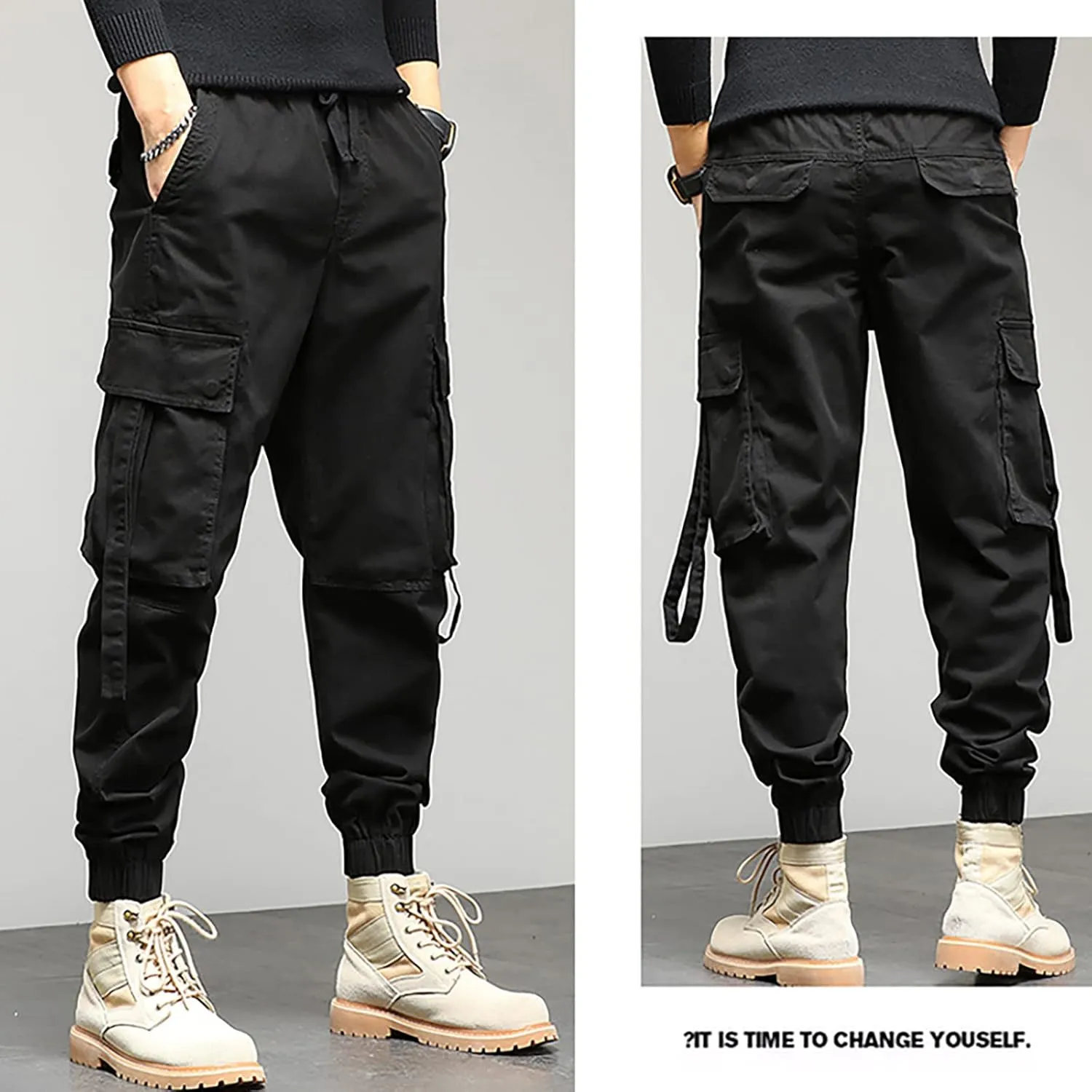 Mens Sweatpants Joggers Pants Man Cotton Jogger Work Pants 6 Pocket Full Outdoor Casual Sweatpants Sweatpants for Men