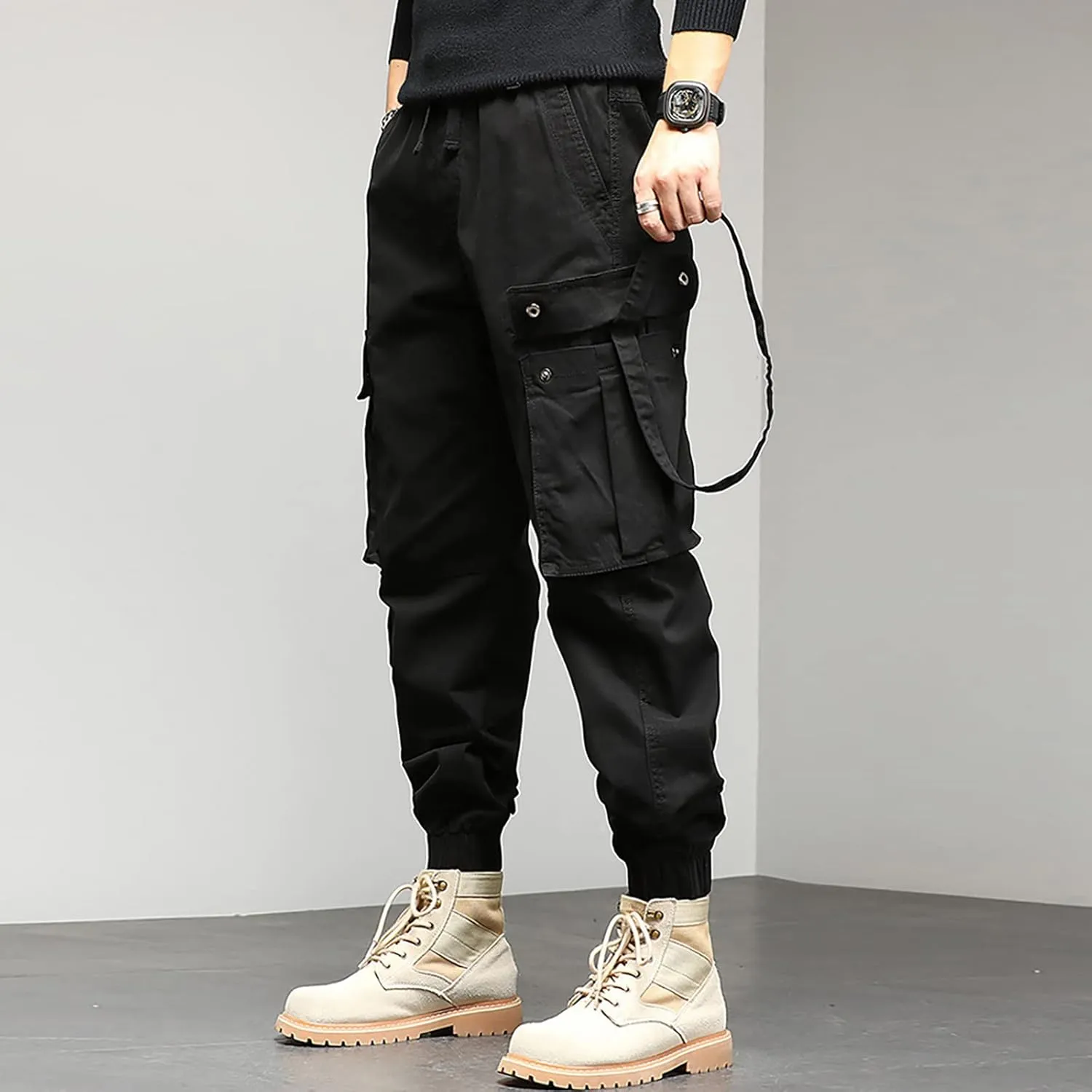 Mens Sweatpants Joggers Pants Man Cotton Jogger Work Pants 6 Pocket Full Outdoor Casual Sweatpants Sweatpants for Men