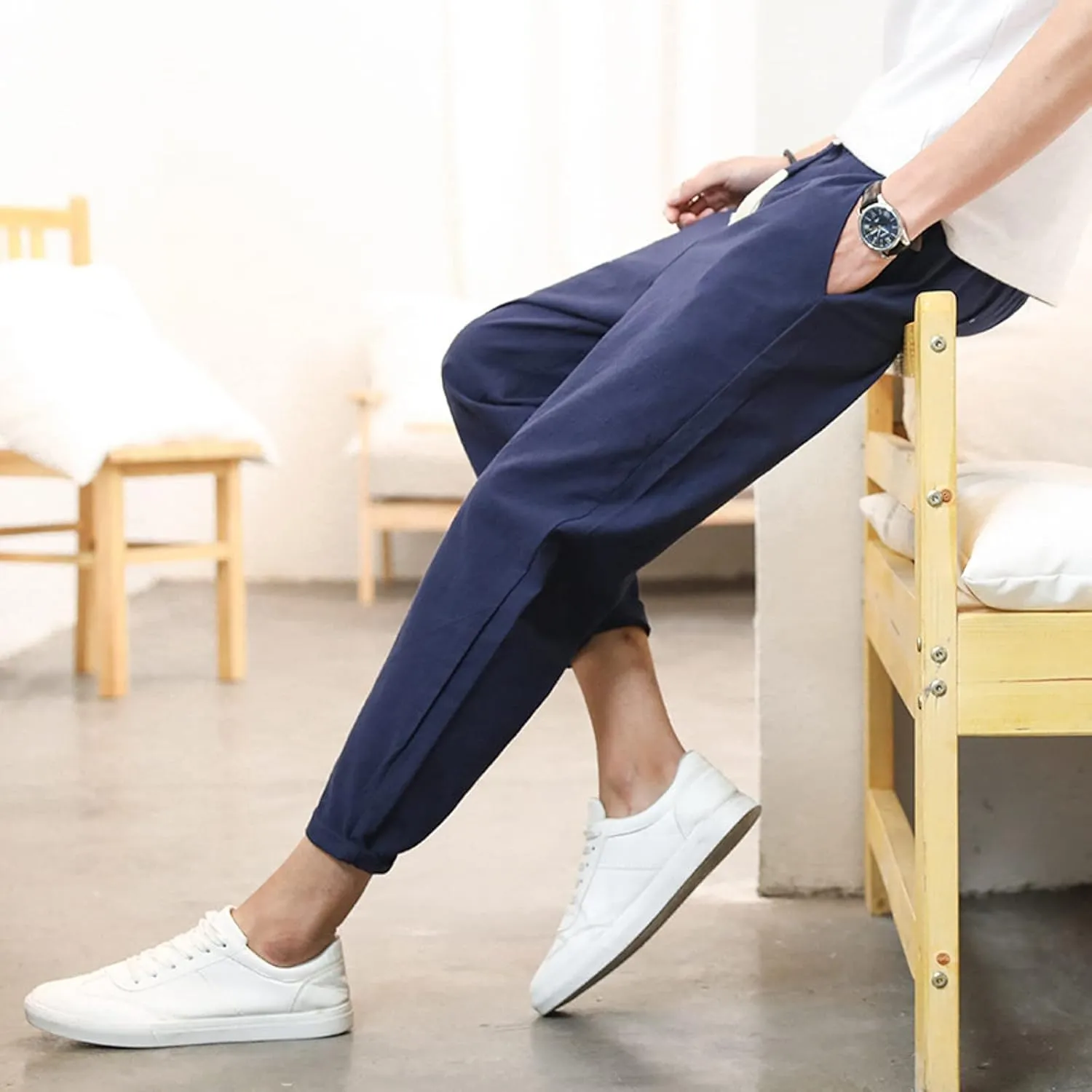 Mens Sweatpants with Pockets Big and Tall Straight Sweatpant Men's Athletic Sweatpants Casual Loose Fit Trousers High
