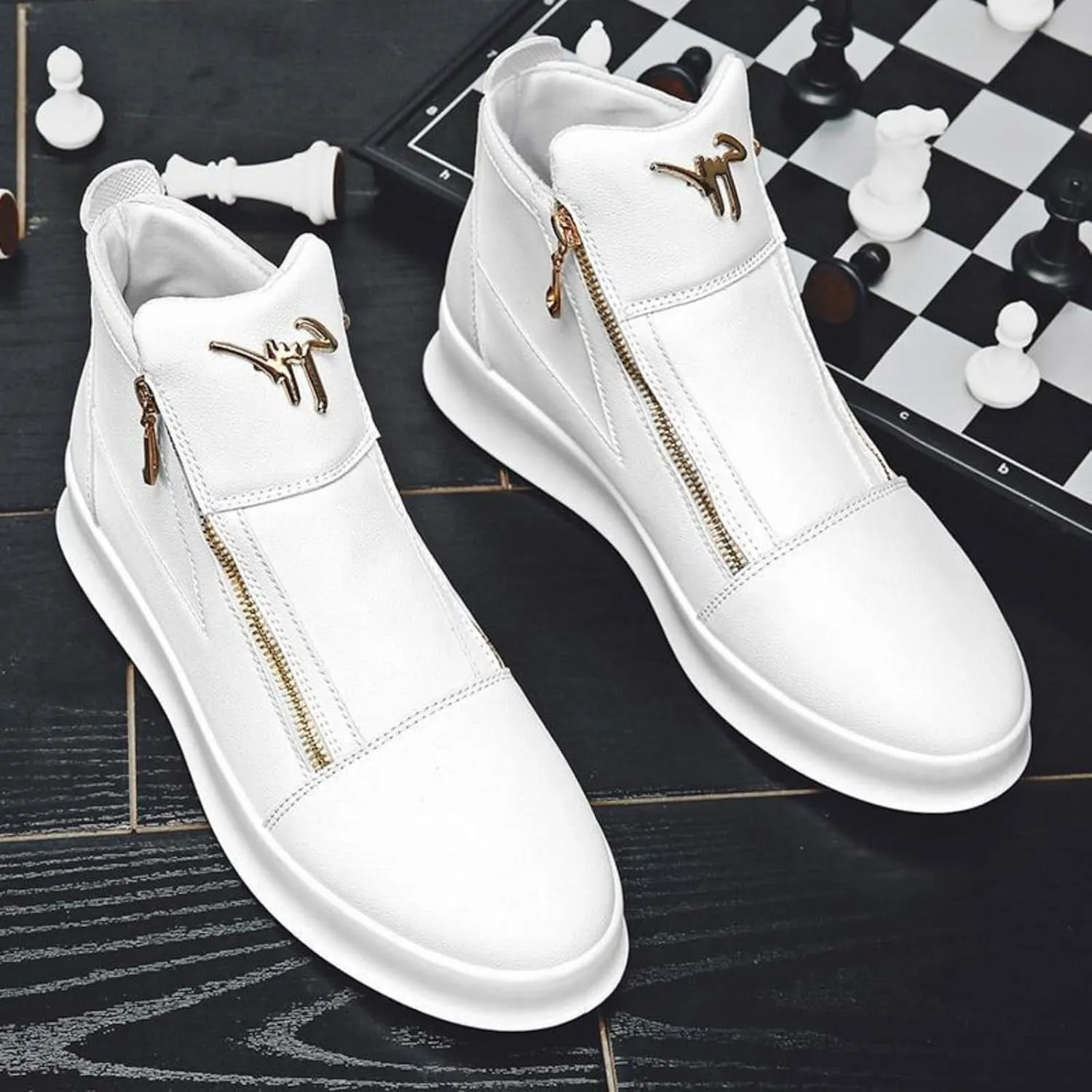 Men's Zipper Fashion Sneakers Running Shoes, Fashion Walking Shoes Casual Classic, Skateboard Shoes