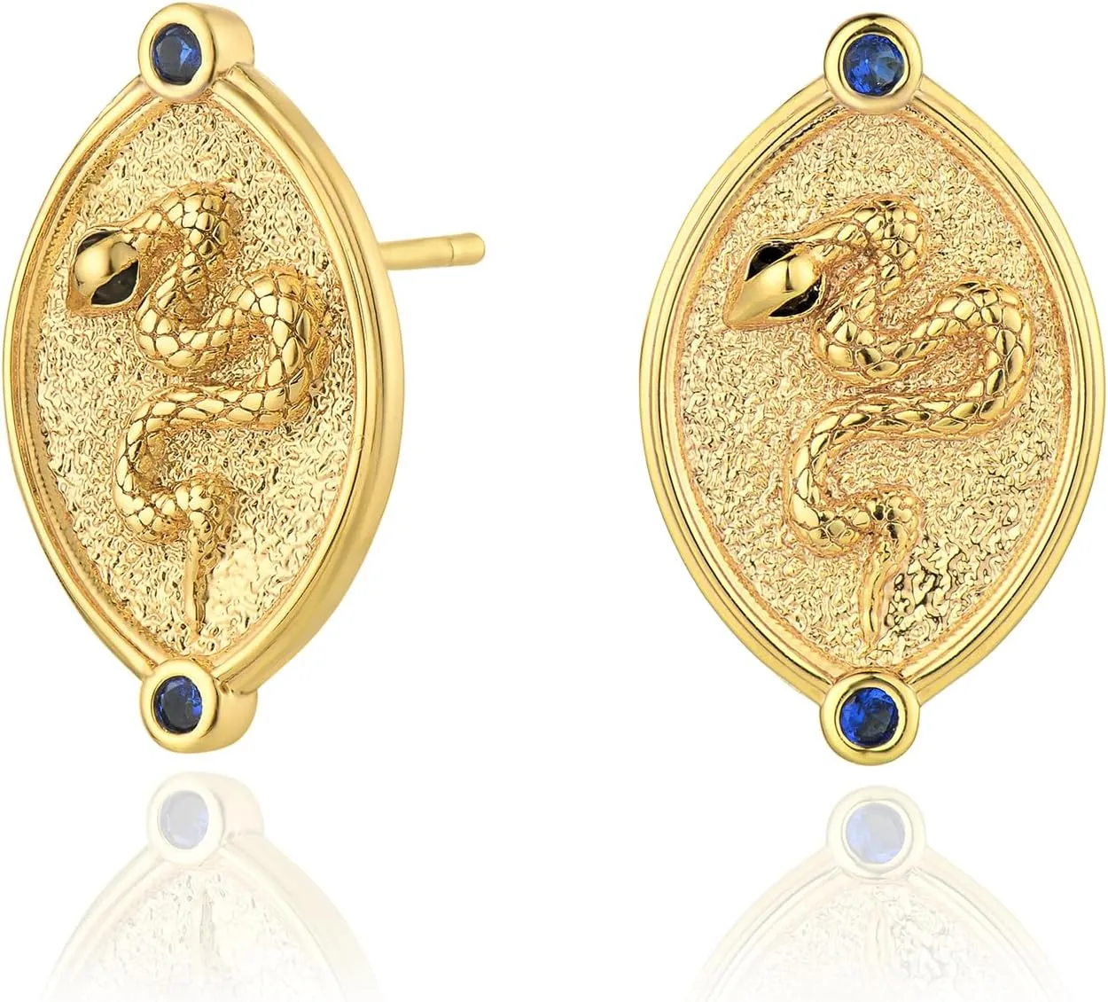 MEVECCO Dainty Snake Earrings Studs for Women - 18K Gold Plated Boho Small Tiny Minimalist Stud Earrings