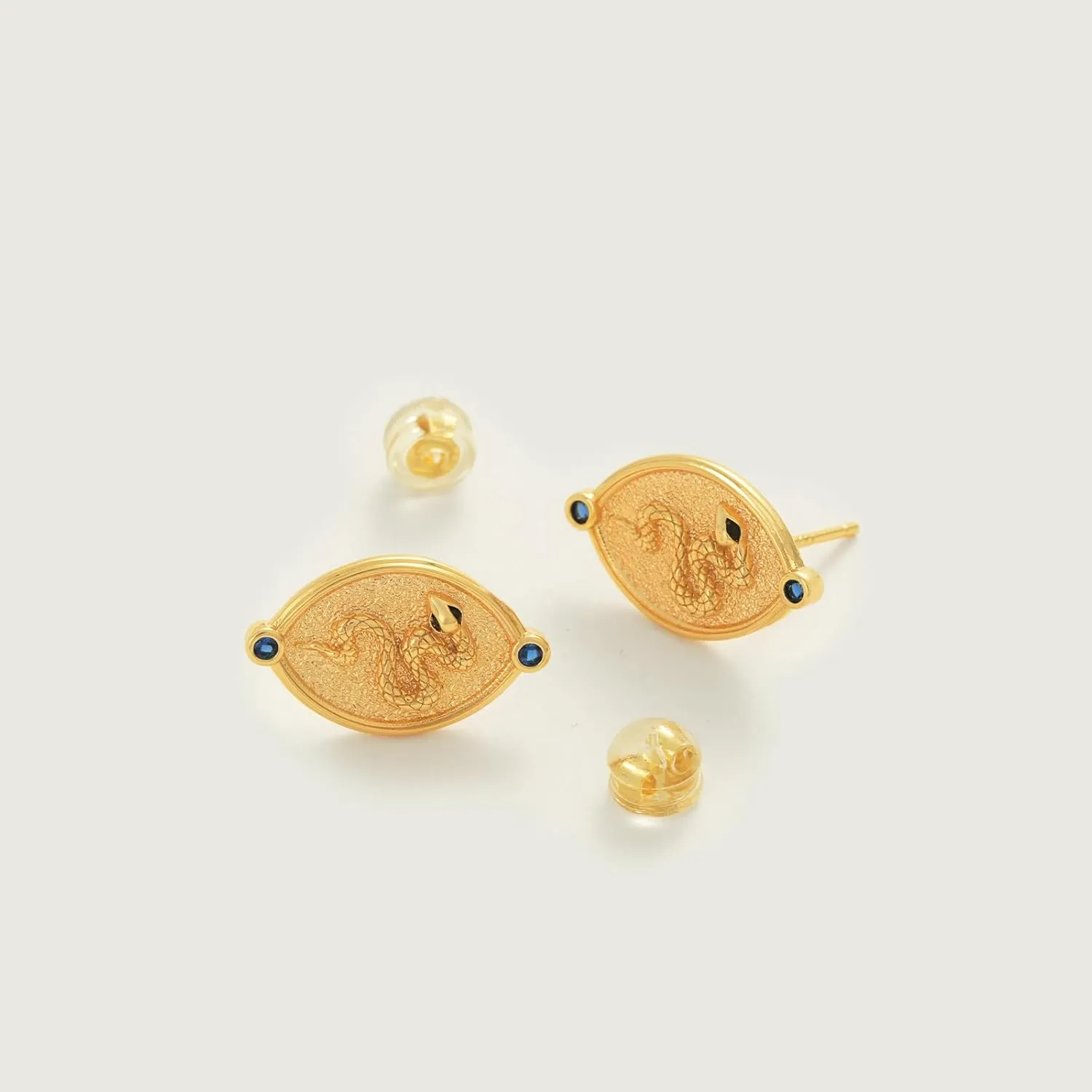 MEVECCO Dainty Snake Earrings Studs for Women - 18K Gold Plated Boho Small Tiny Minimalist Stud Earrings