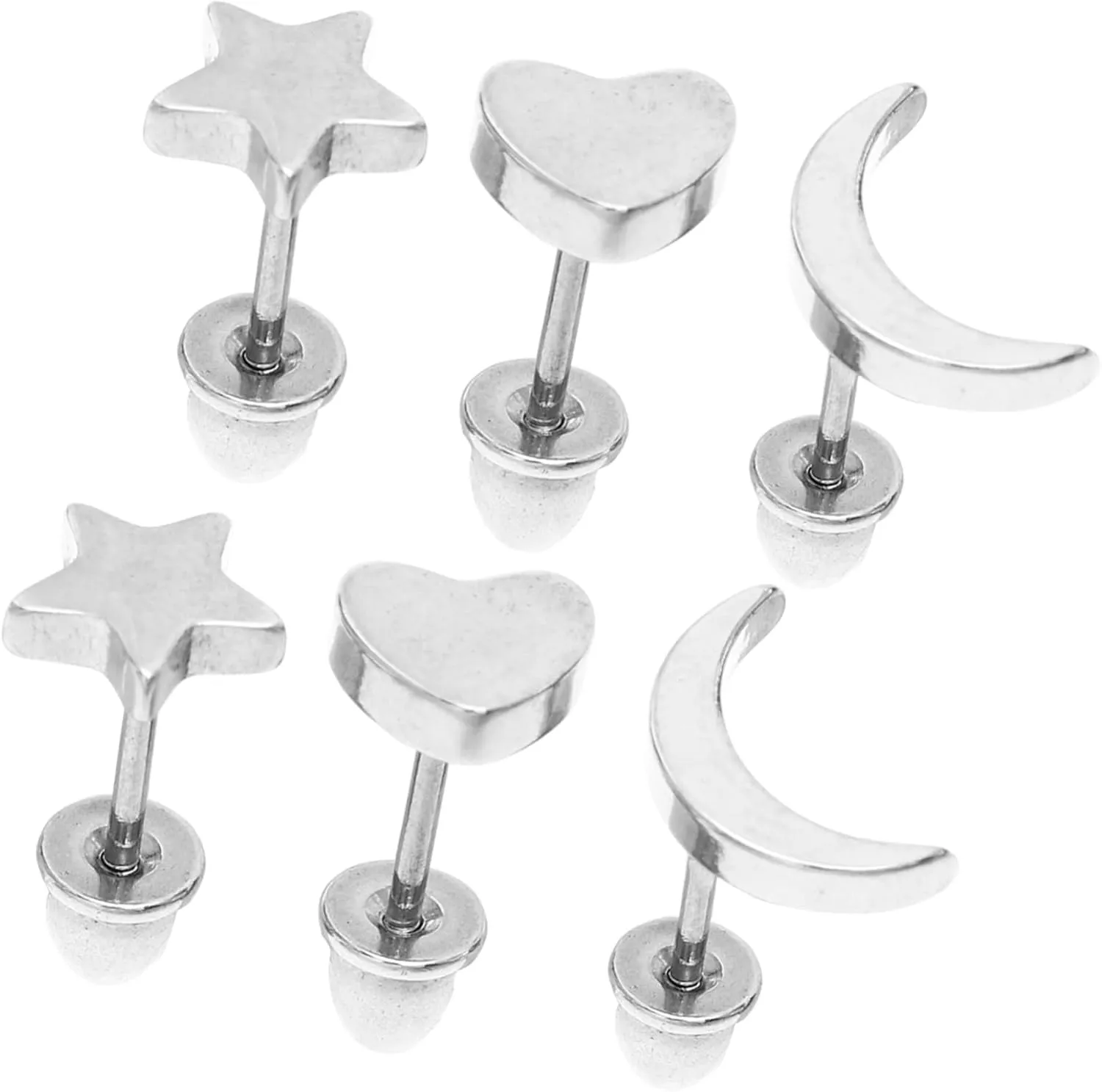 Minimalist Star Ear Studs for Women Stainless Steel Earrings for Punk Hip Hop