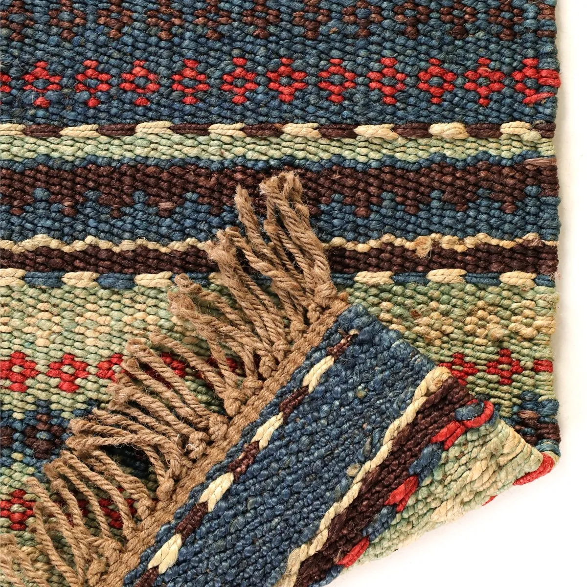 Multicoloured Sustainable Floor Rug  In 2 x 3ft | Geometric Pattern | Handcrafted In India