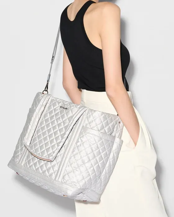 MZ Wallace Oyster Metallic Large Empire Tote