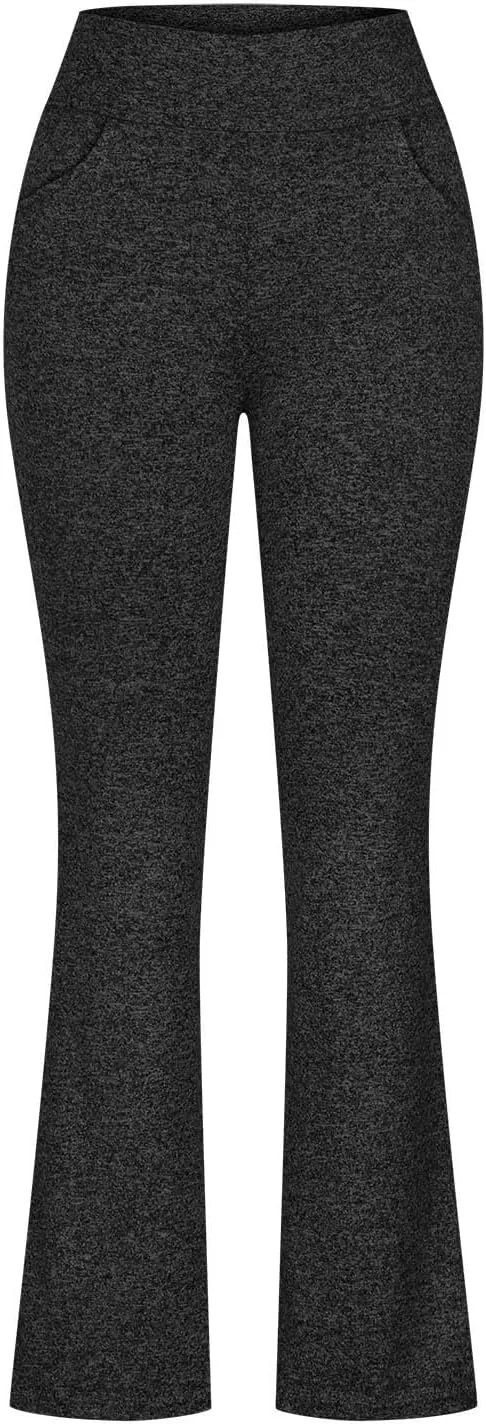 NATHGAM High Waisted Flare Leggings for Women 2024 Gym Stretch Comfy Workout Leggings Yoga Pant Bell Bottoms Trousers Pockets