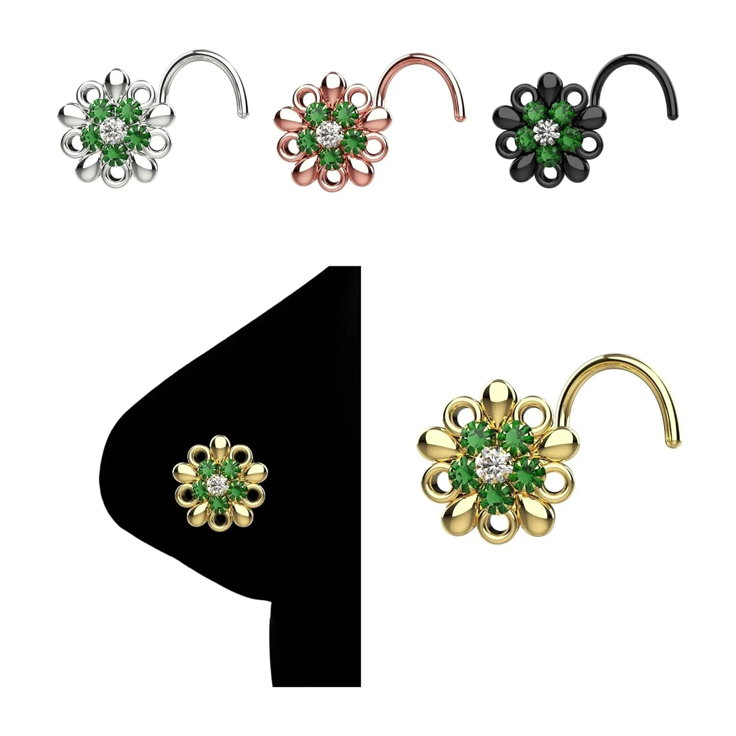 Nose Jewelry Collection  Nose Rings, Gold Nose Hoop, Nose Studs, Nose Chain, Fake Nose Ring, Dangle Nose Ring, Nose Piercing, Nose Cuff, Indian Nose Ring, Earrings