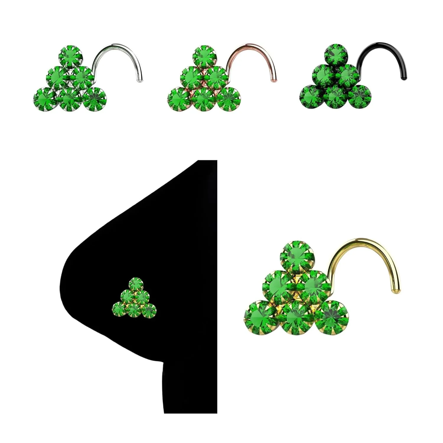 Nose Piercing Jewelry  Gold Nose Rings, Nose Hoops, Fake Nose Stud, Clicker Nose Ring, Cartilage Earring, Tragus Piercing, Corkscrew Nose Ring, Flat Back Studs, Stud Earrings