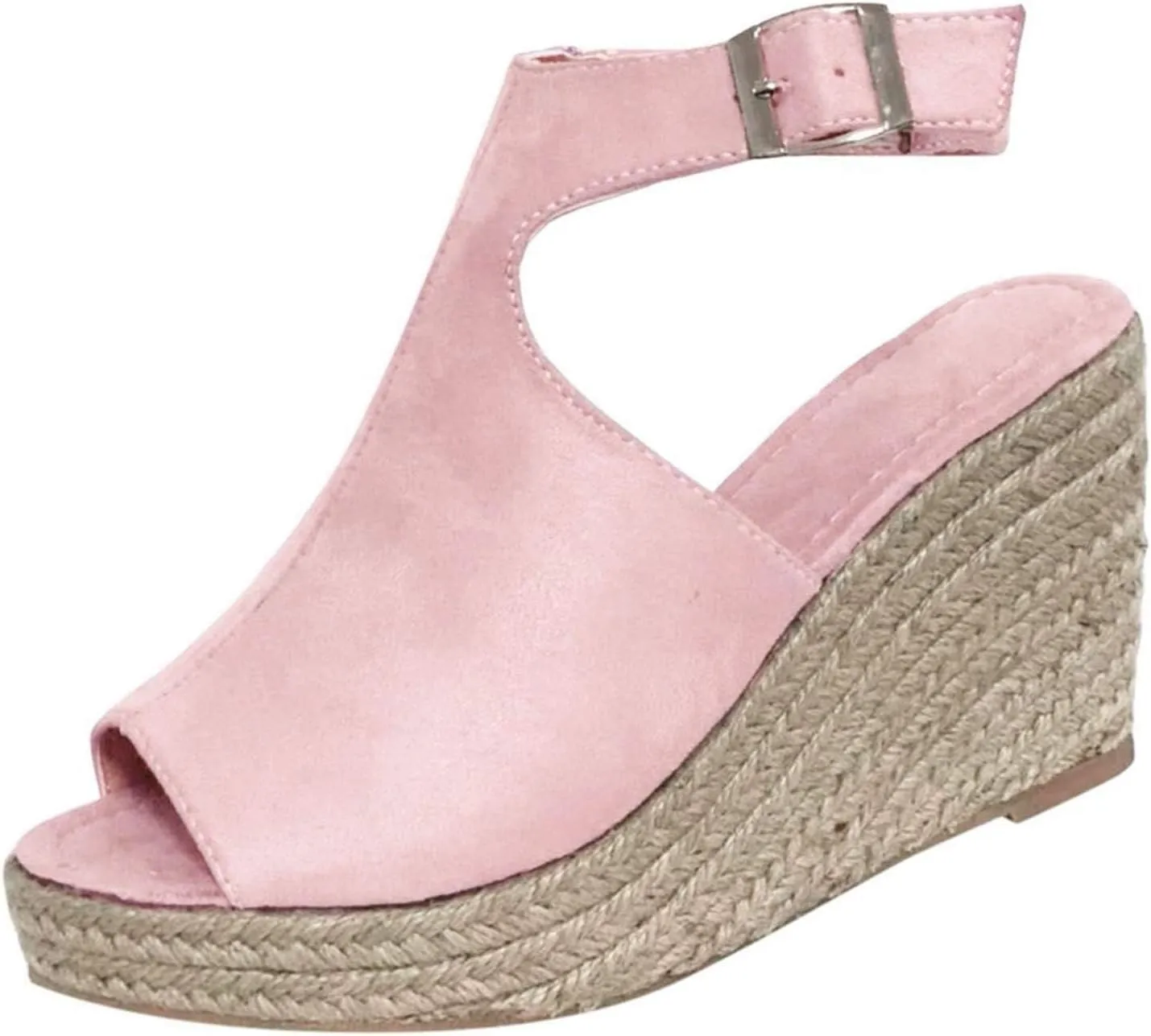 Orthopedic Sandals for Women Casual Summer Wedge Dressy Open Toe Platform Wedges Buckle Ankle Strap Leather Espadrilles Beach Heels Sandal Strappy Slip on Wedge High Dress Shoes
