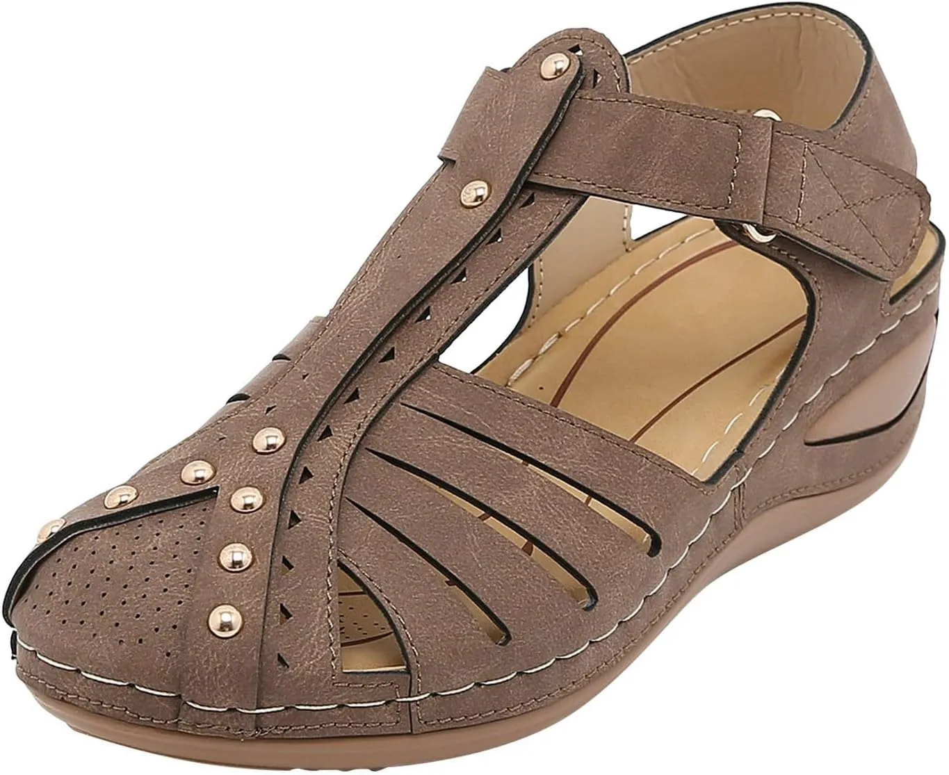 Orthopedic Sandals for Women Hollow out Ankle Buckle Strap Gladiator Wedge Sandals Casual Summer Vacation Shoes