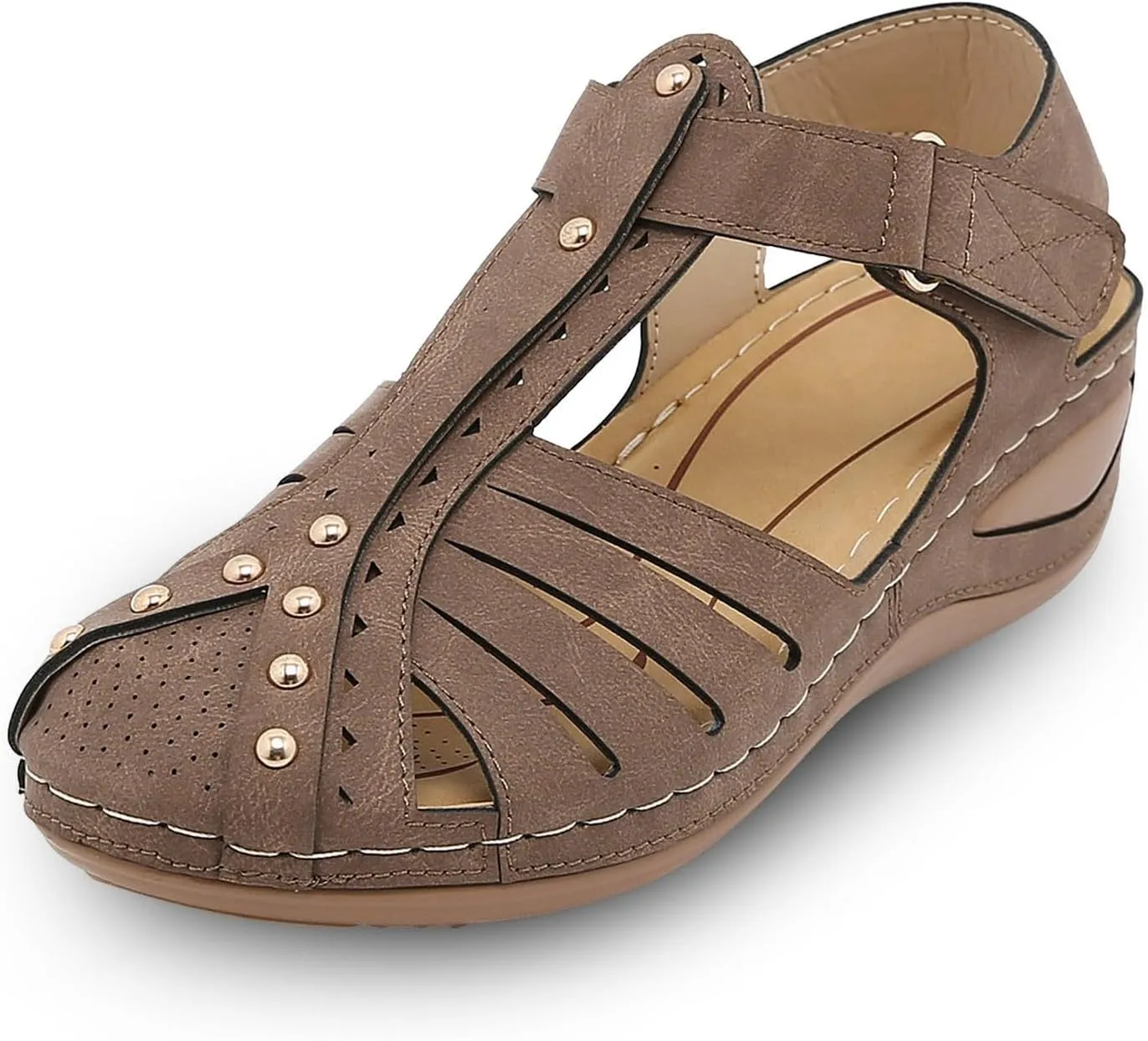 Orthopedic Sandals for Women Hollow out Ankle Buckle Strap Gladiator Wedge Sandals Casual Summer Vacation Shoes