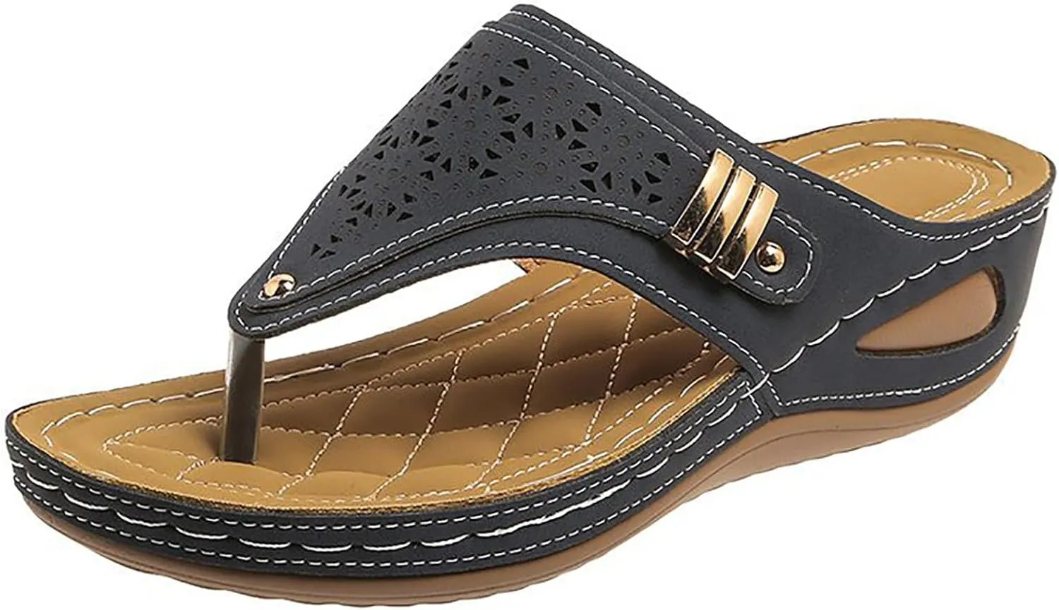 Orthopedic Wedge Sandals for Women Summer Dressy 2025 New Comfortable Arch Support Wedge Sandal Non Slip Flip Flops Shoes Casual Breathable Open Toe Mesh Hollow Sports Beach Sandals