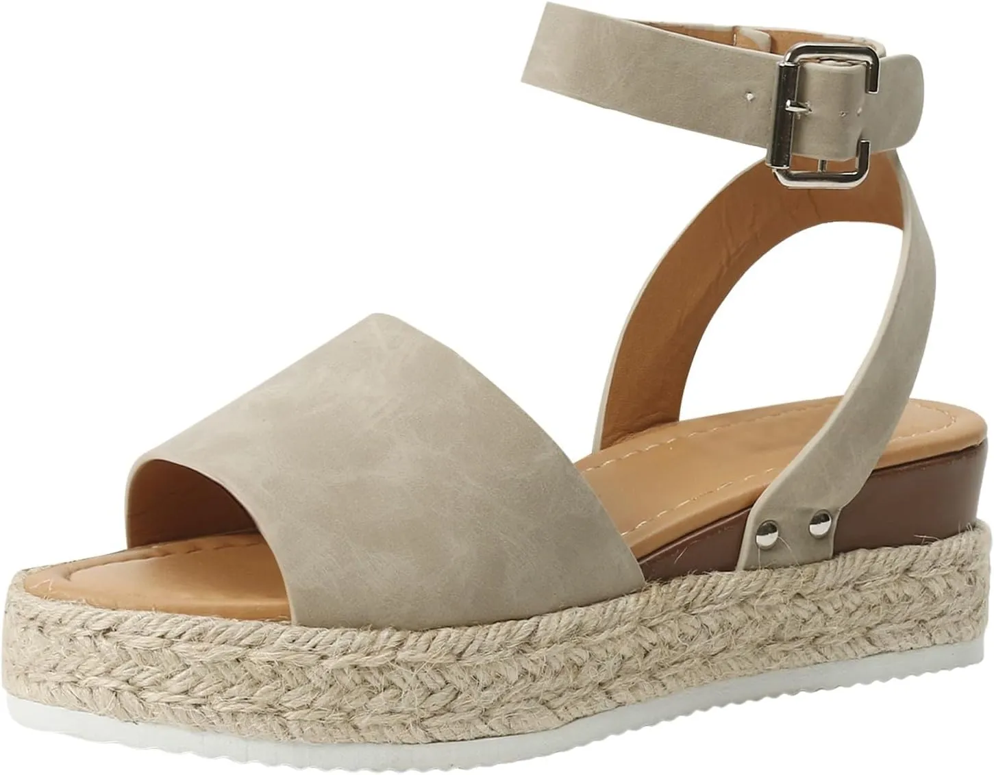Orthopedic Wedge Sandals for Women Summer Dressy 2025 Open Toe Buckle Ankle Strap Espadrilles Flatform Sandal Women's Platform Wedges Comfortable Casual Shoes