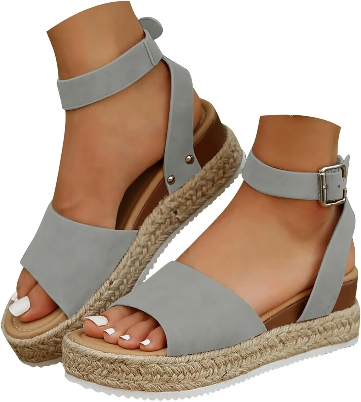 Orthopedic Wedge Sandals for Women Summer Dressy 2025 Women's Pretty Buckle Ankle Sandal Casual Open Strap Wedge Arch Support Sandals for Boho Vacation Party