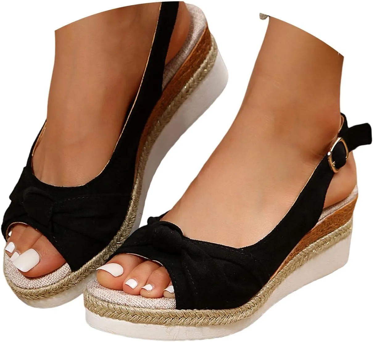 Orthopedic Wedge Sandals for Women Summer Dressy 2025 Womens Walking Arch Support Wedge Sandal Open Toe Ankle Strap Platform Beach Casual Slip on Sandals Beach Dress Comfortable Shoes