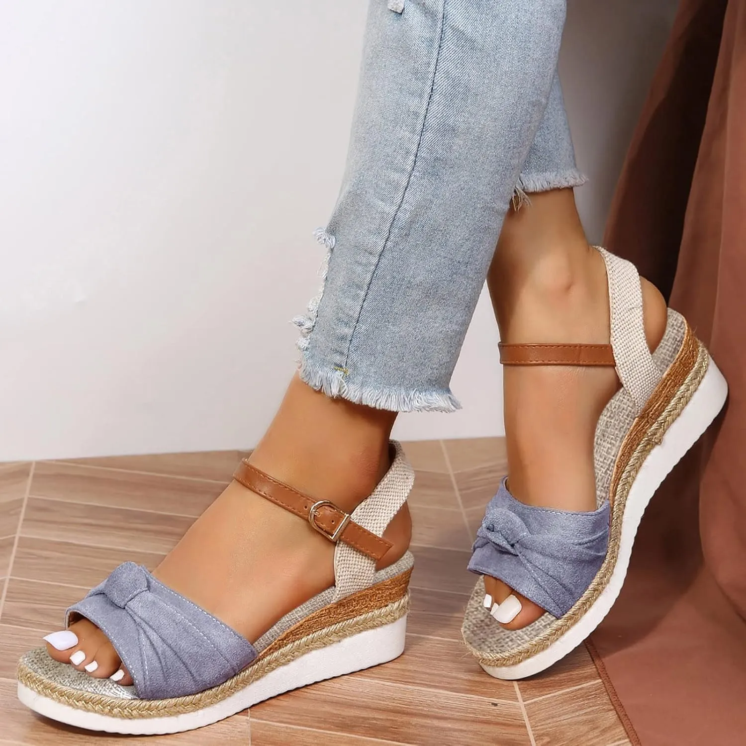 Orthopedic Wedge Sandals for Women Summer Dressy 2025 Womens Wedge Sandal Mid Heel Espadrilles Wedges Platform Sandals Casual Comfortable Orthotic Strappy Walking Sandals Shoes
