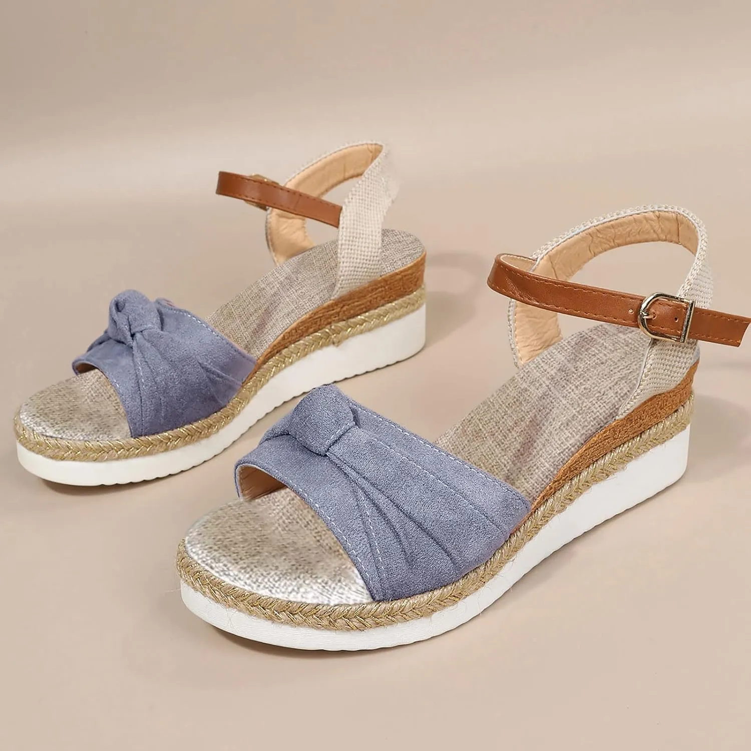 Orthopedic Wedge Sandals for Women Summer Dressy 2025 Womens Wedge Sandal Mid Heel Espadrilles Wedges Platform Sandals Casual Comfortable Orthotic Strappy Walking Sandals Shoes
