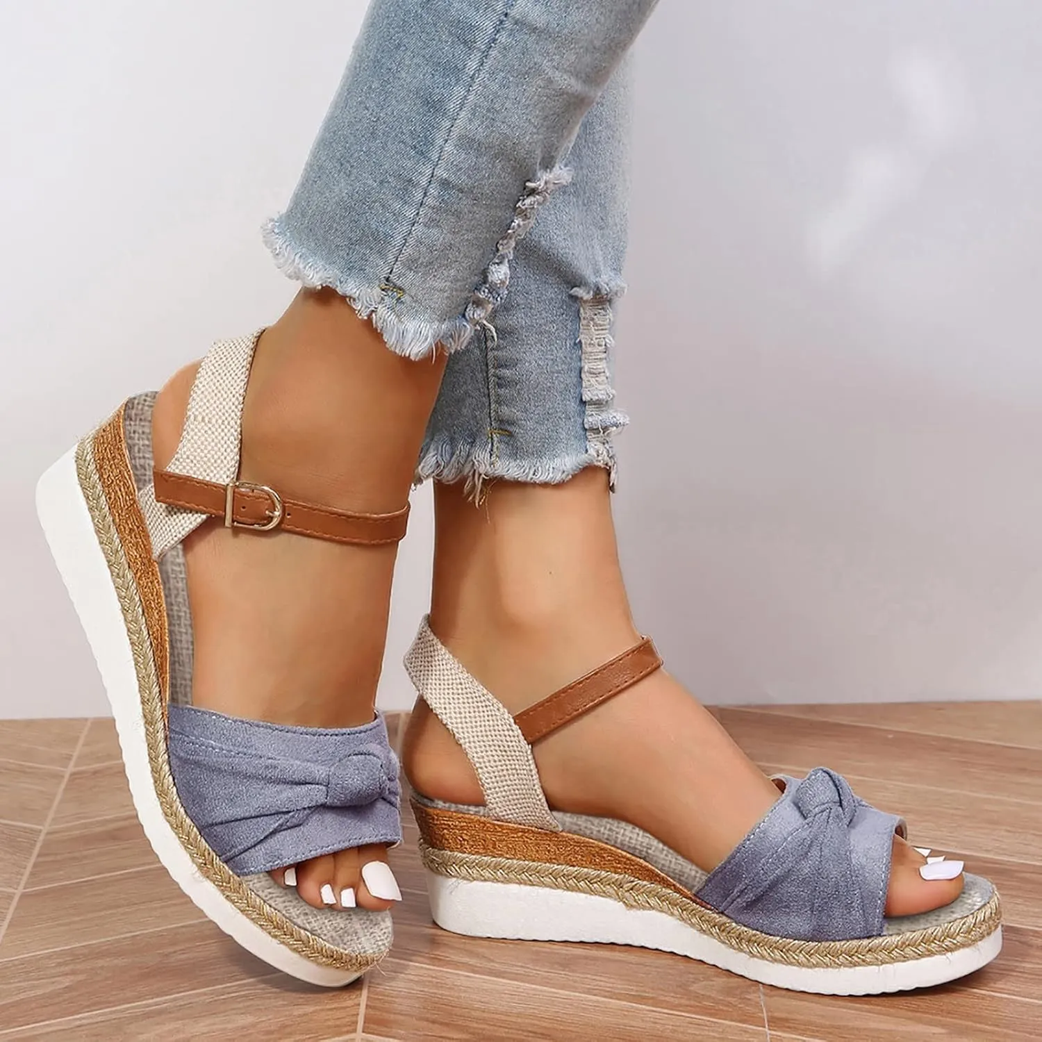 Orthopedic Wedge Sandals for Women Summer Dressy 2025 Womens Wedge Sandal Mid Heel Espadrilles Wedges Platform Sandals Casual Comfortable Orthotic Strappy Walking Sandals Shoes