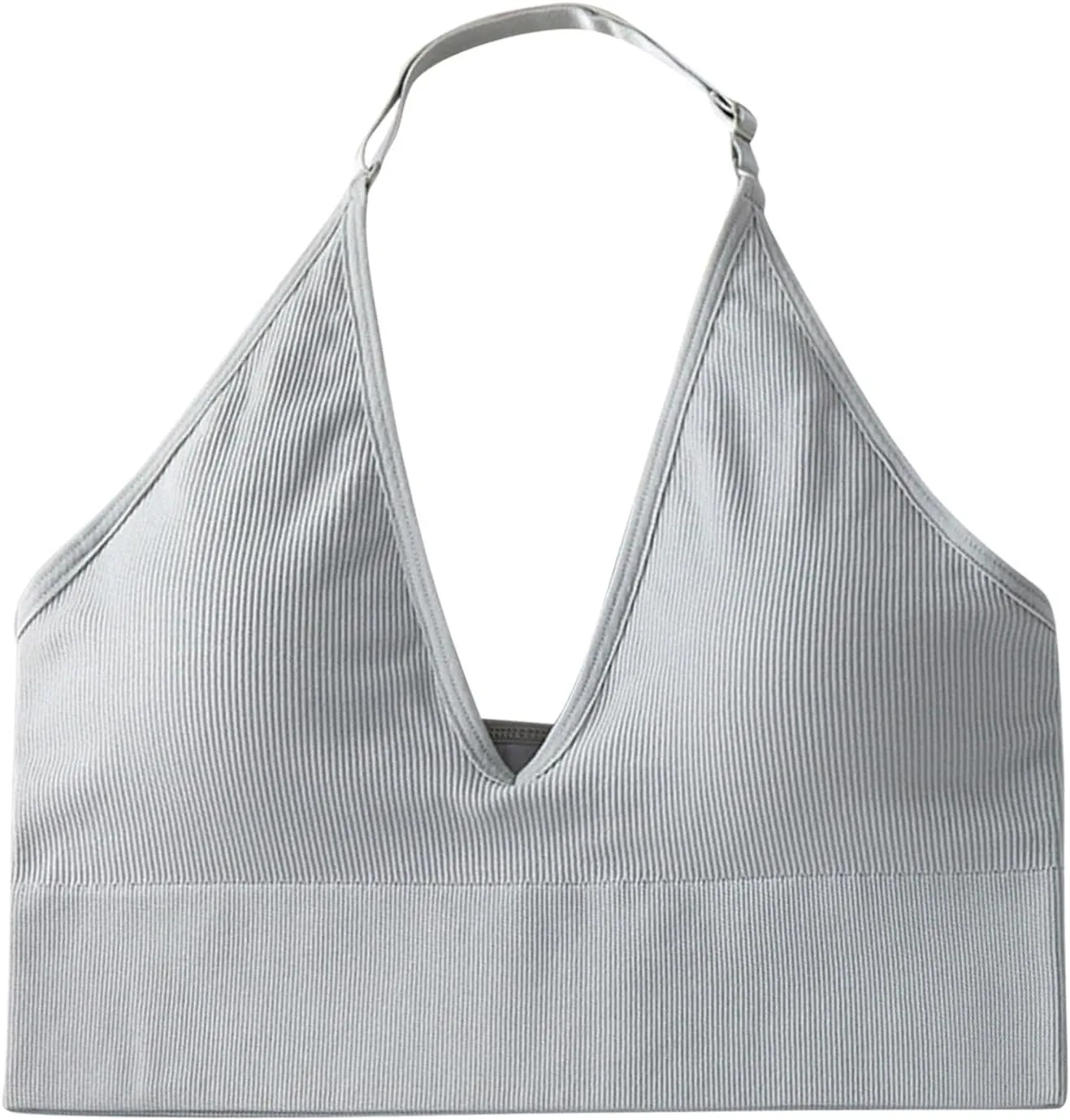 Padded Sports Bras for Women Halter Backless Push Up Deep V Sexy Adjustable Running Workout Gym Yoga Bra Supportive Bralettes