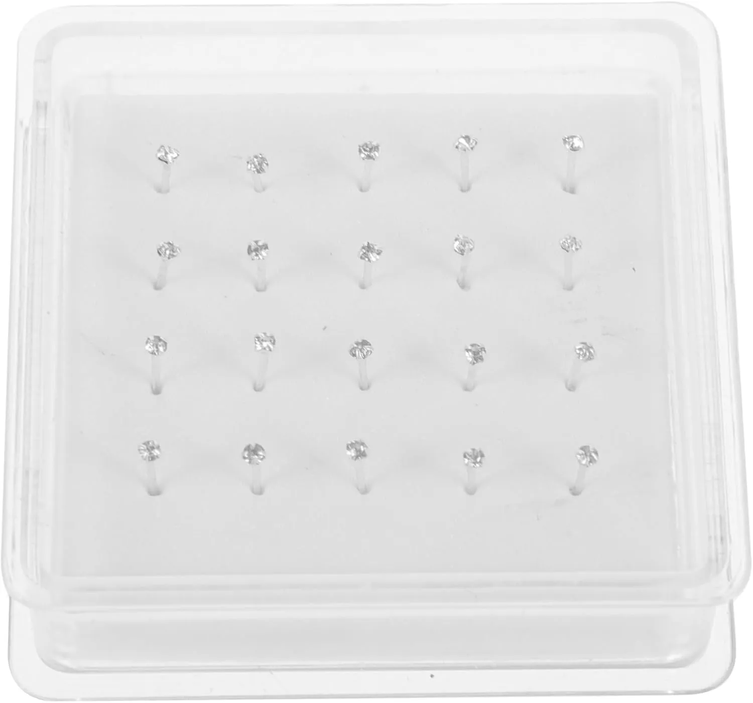PartyKindom 20Pcs Metal Nose Rings Studs for Women Straight Cool Nose Piercing Jewelry Chic Comfortable Body Accessories for Daily Wear