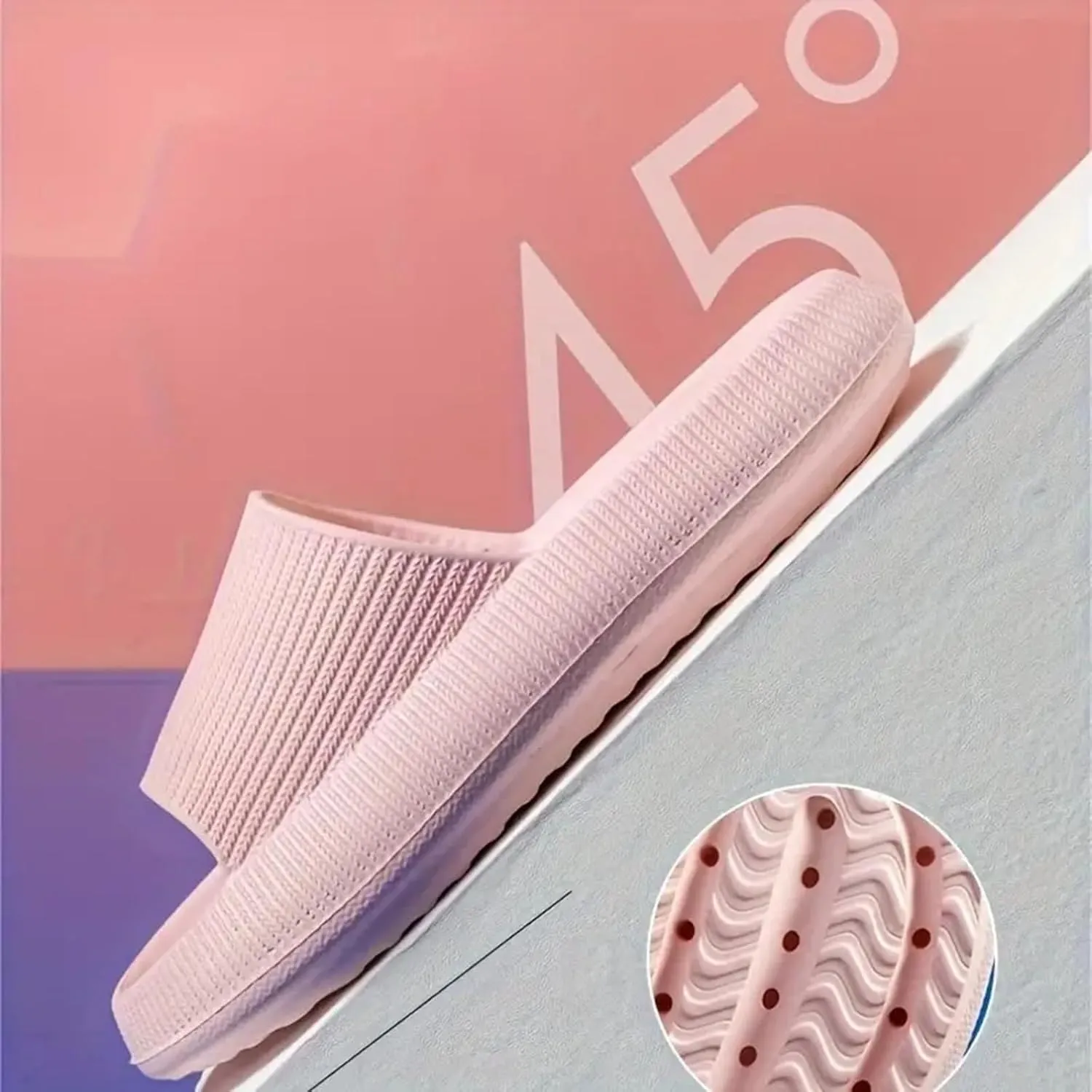 Pillow Slippers for Women and Men, Cloud Slides Shower Sandals House Shoes, Lightweight, Thick Sole, Non-Slip, Easy to Clean Beach Shoes Indoor Bathroom Sandals, Ultimate Comfort