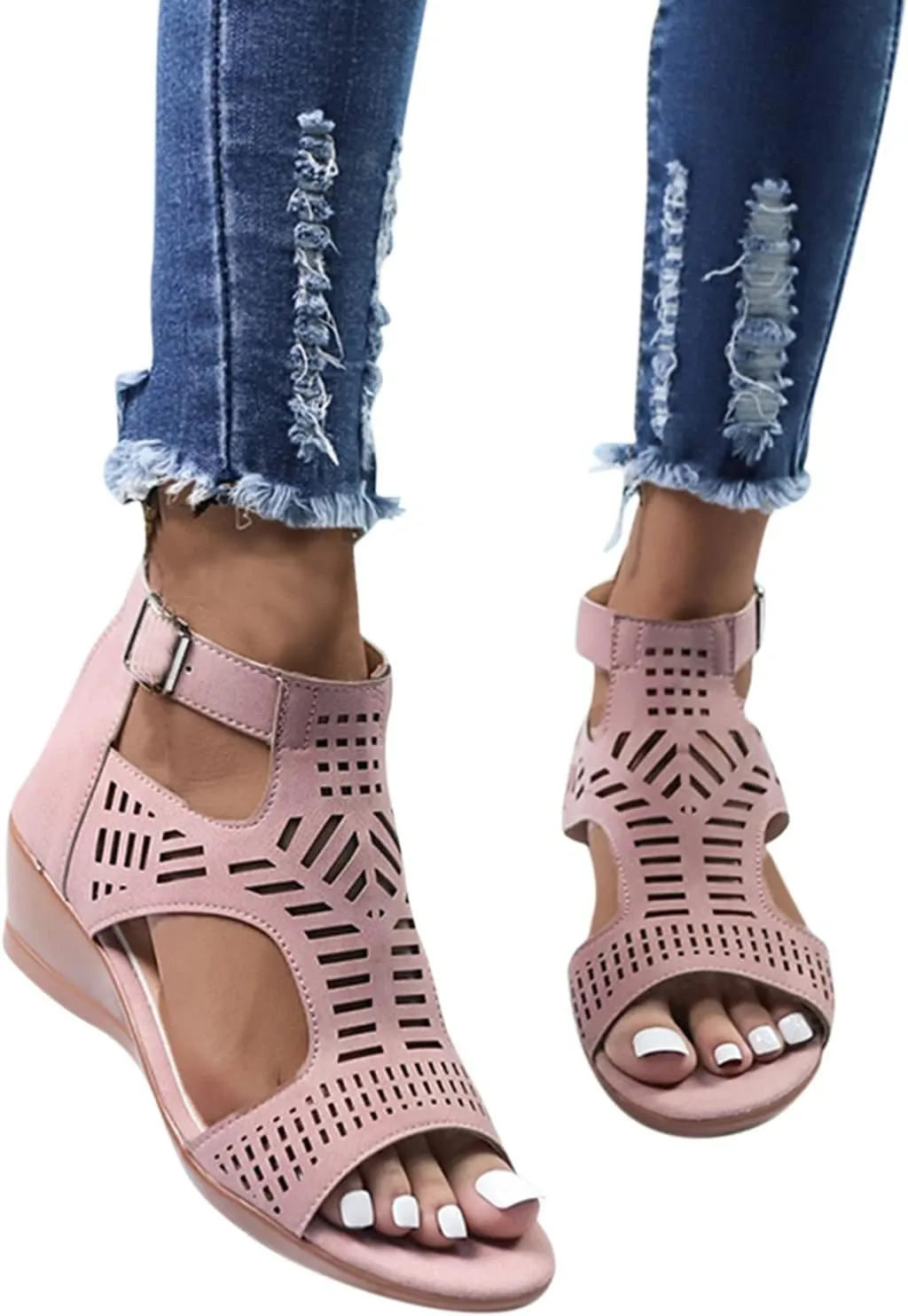 Platform Sandals Sandal Slip on Wedge Sandal Comfortable Wedge Shoes Shoes for Women Dressy Casual Womens Summer Open Toe Wedges Sandals Wide for Women Wide Width Womens Walking Comfortable