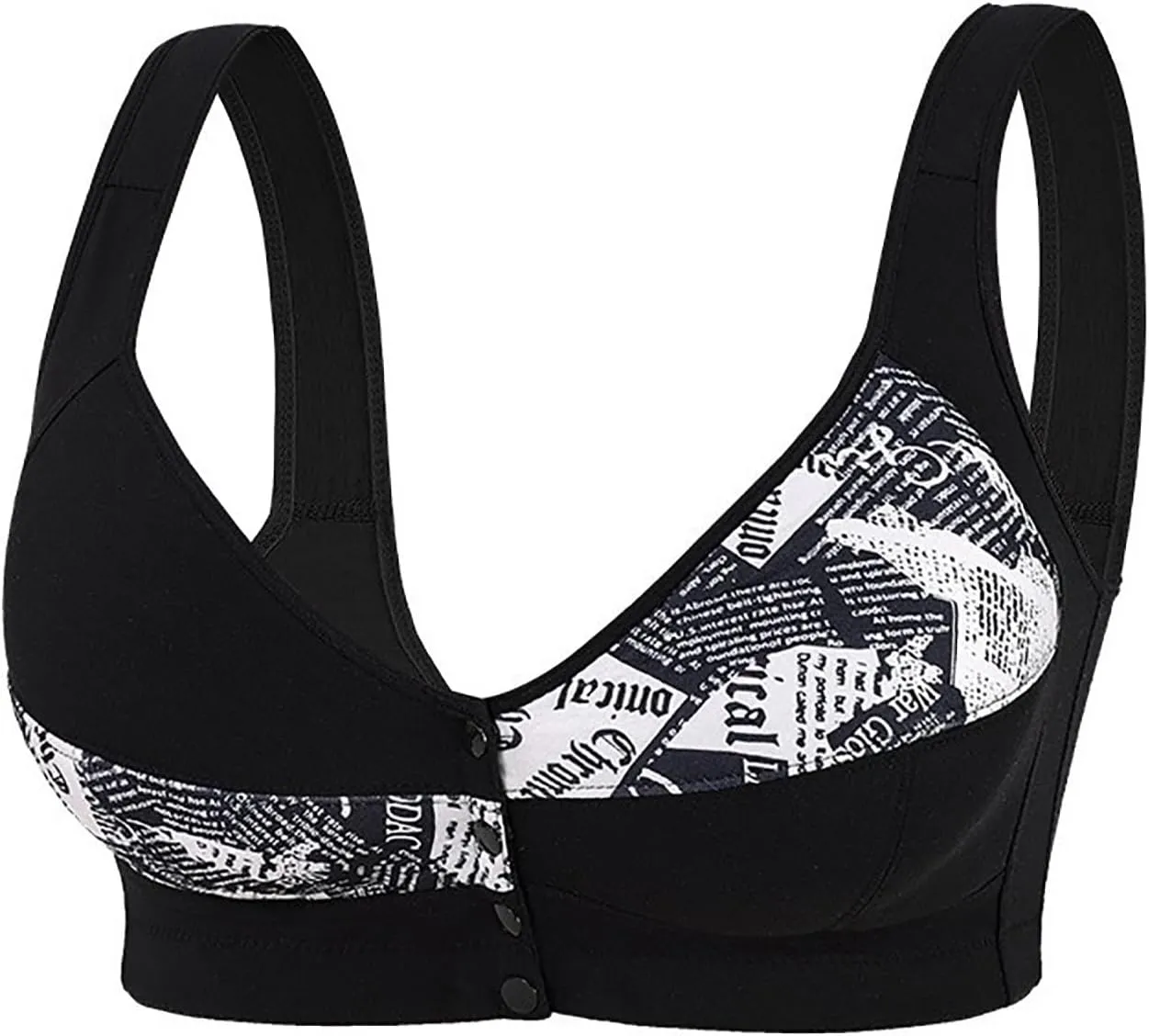 Plus Size Bras for Women Front-Closure Double Support Bras No Underwire Soft Underarm-Smoothing Flex Fit Underwear
