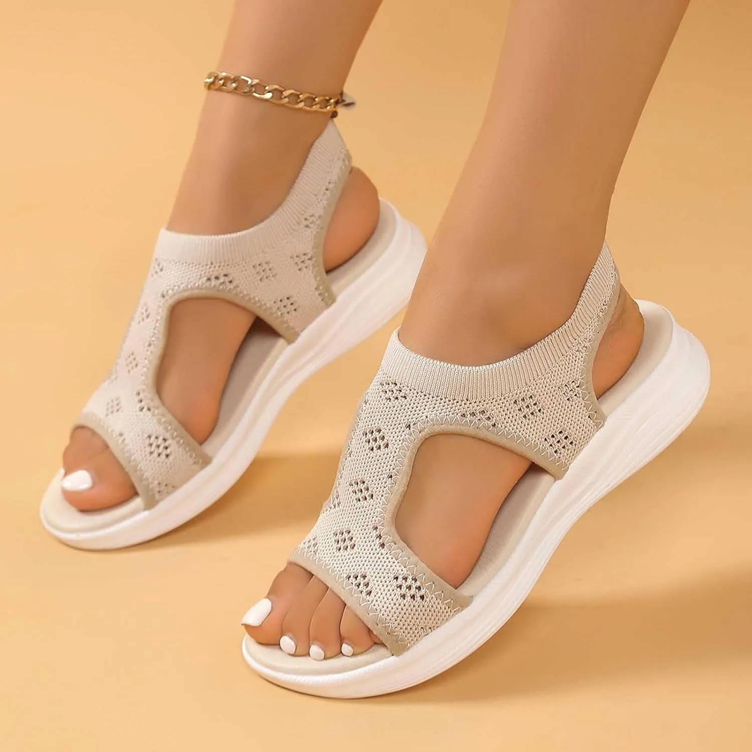 Sandals for Women 2025 Mesh Orthopedic Sandals with Arch Support Open Toe Breathable Summer Beach Vacation Shoes