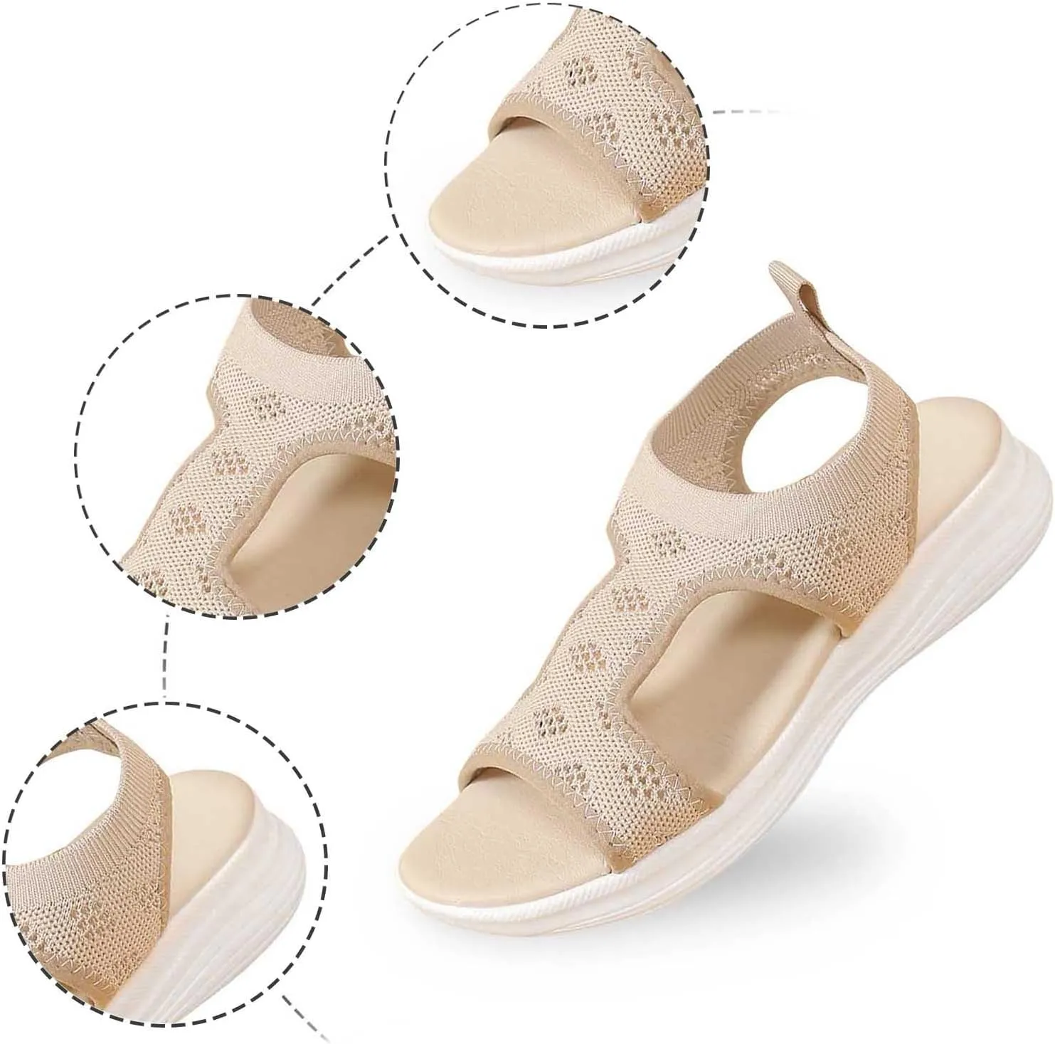 Sandals for Women 2025 Mesh Orthopedic Sandals with Arch Support Open Toe Breathable Summer Beach Vacation Shoes