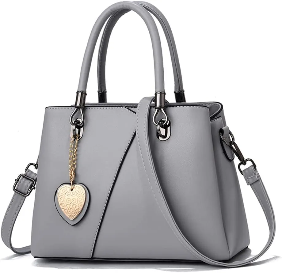 Satchel Handbag for Women Top Handle Crossbody Bag Two Toned Tote Purse Large Ladies Shoulder Bag with Zipper (Black)