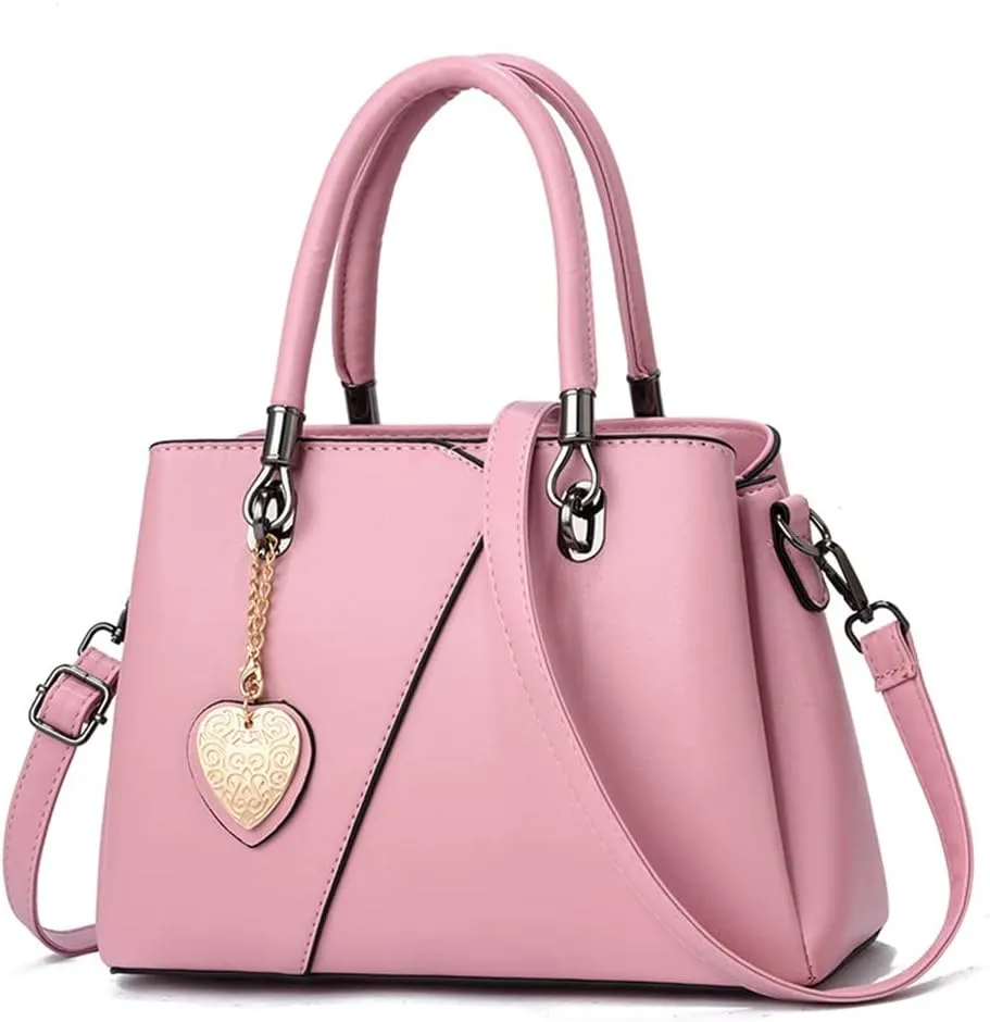 Satchel Handbag for Women Top Handle Crossbody Bag Two Toned Tote Purse Large Ladies Shoulder Bag with Zipper (Black)