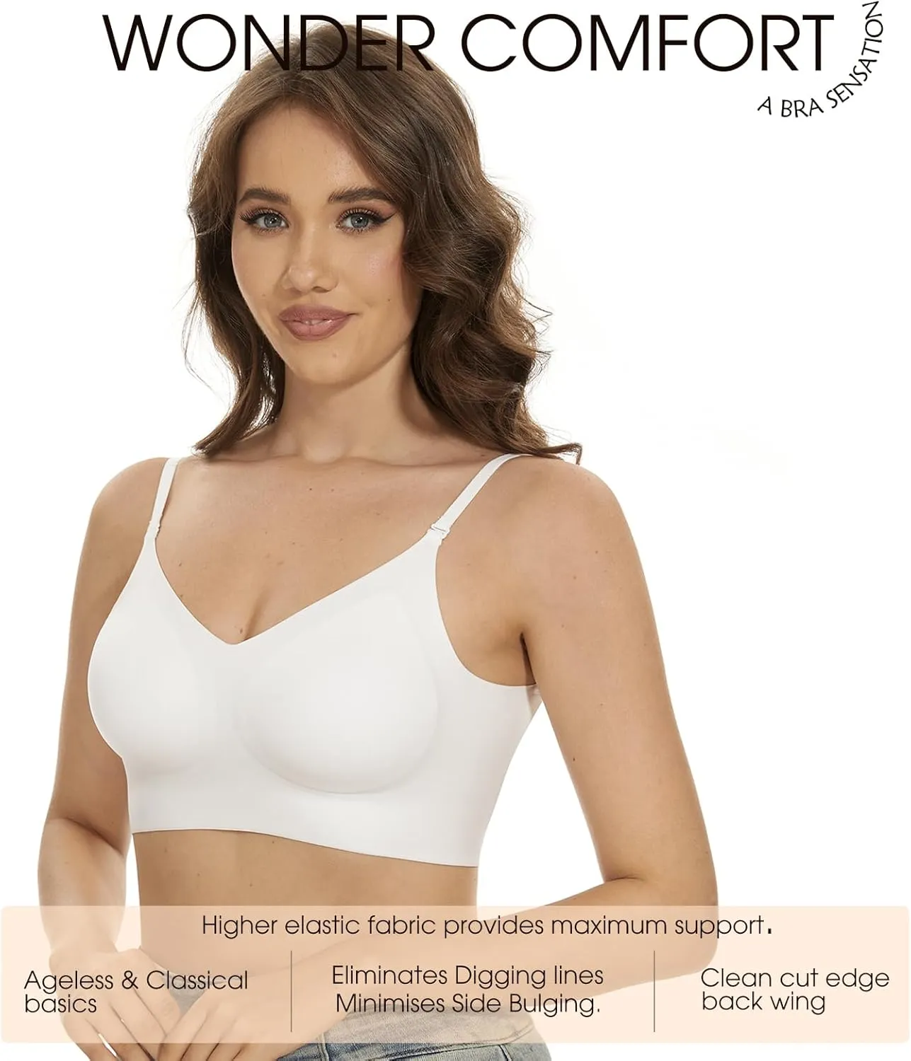 Seamless Low Back Bra,Convertible Multiway Backless Halter Bra with Removeable Padding Wirefree Bralette for Women