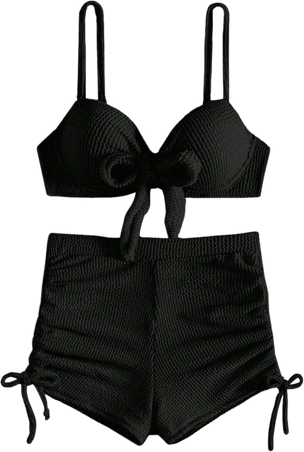 SHENHE Women's Bow Bikini Set 2 Piece Push Up Bikini and High Waisted Boyshort Swimsuit Beach Sets